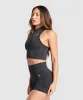 Gymshark Adapt Camo Seamless Zip Up Crop Top - Asphalt Grey/Black sold by Gymshark