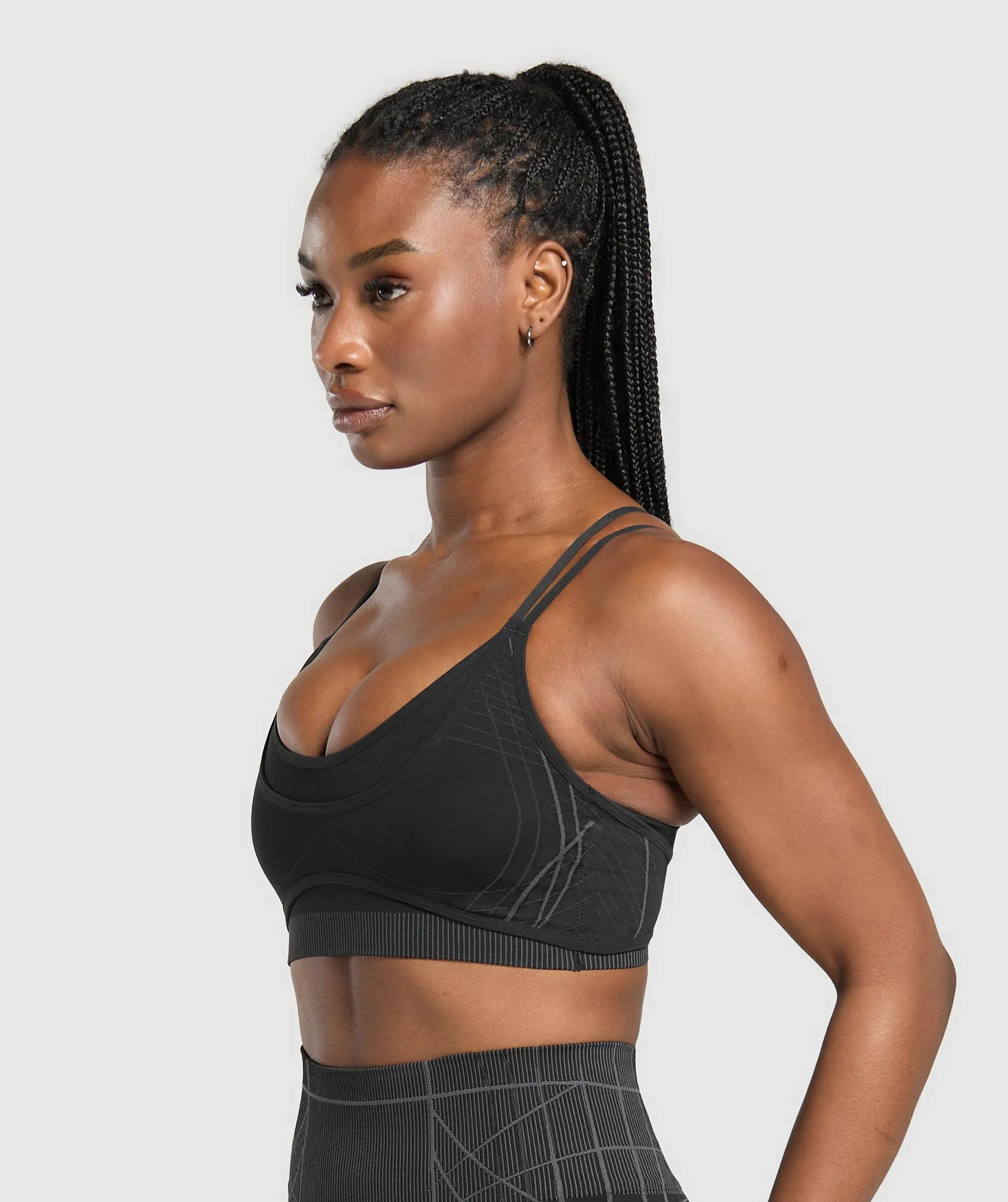 Gymshark Apex Seamless Strappy Sports Bra - Black/Graphite Grey sold by Gymshark product image thumbnail 4