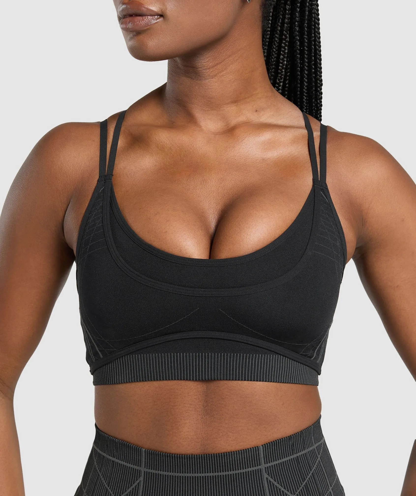 Gymshark Apex Seamless Strappy Sports Bra - Black/Graphite Grey sold by Gymshark product image thumbnail 5