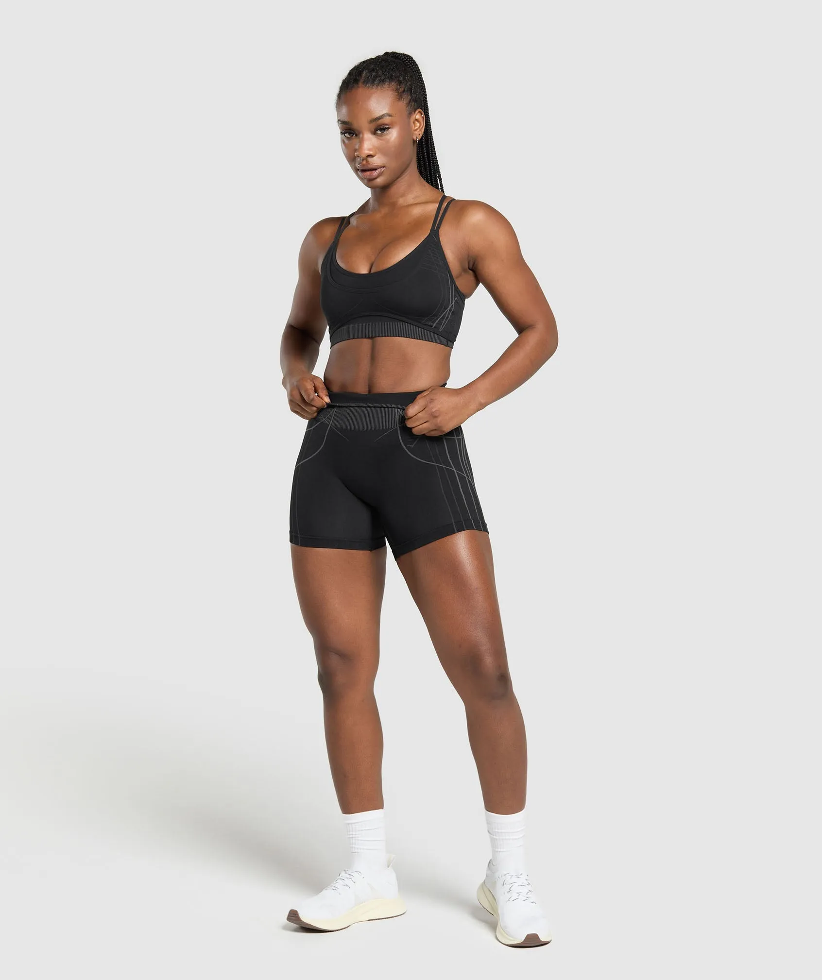 Gymshark Apex Seamless Strappy Sports Bra - Black/Graphite Grey sold by Gymshark product image thumbnail 3