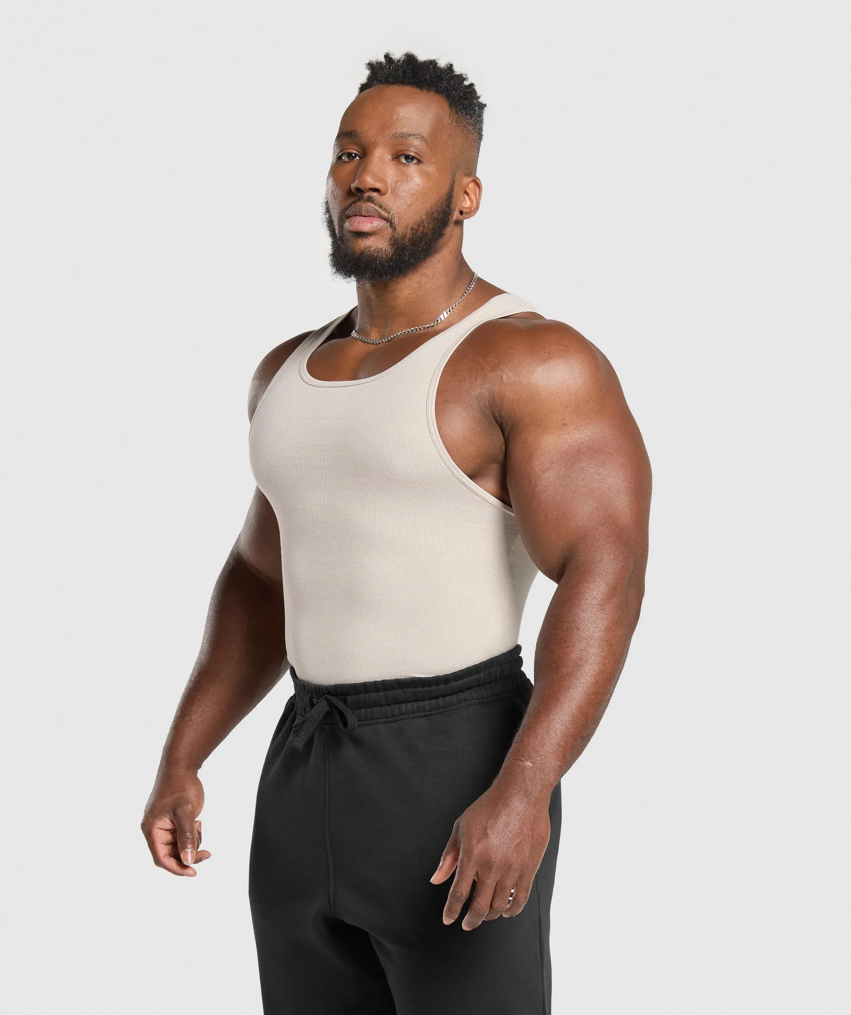 Gymshark Ribbed Tank 3PK - Denim Grey/Pebble Grey/Lifestyle Brown sold by Gymshark product image thumbnail 3