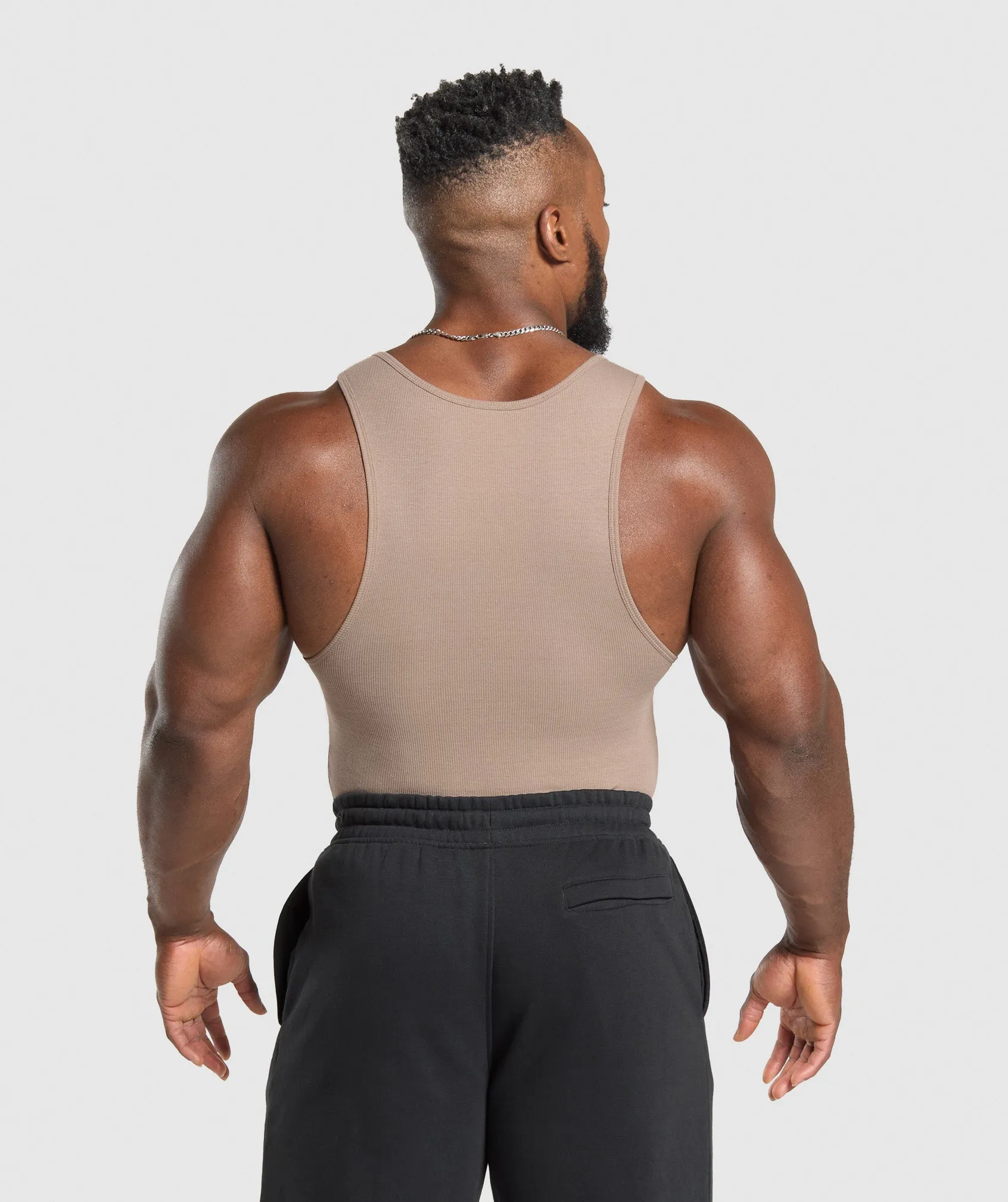 Gymshark Ribbed Tank 3PK - Denim Grey/Pebble Grey/Lifestyle Brown sold by Gymshark product image thumbnail 2
