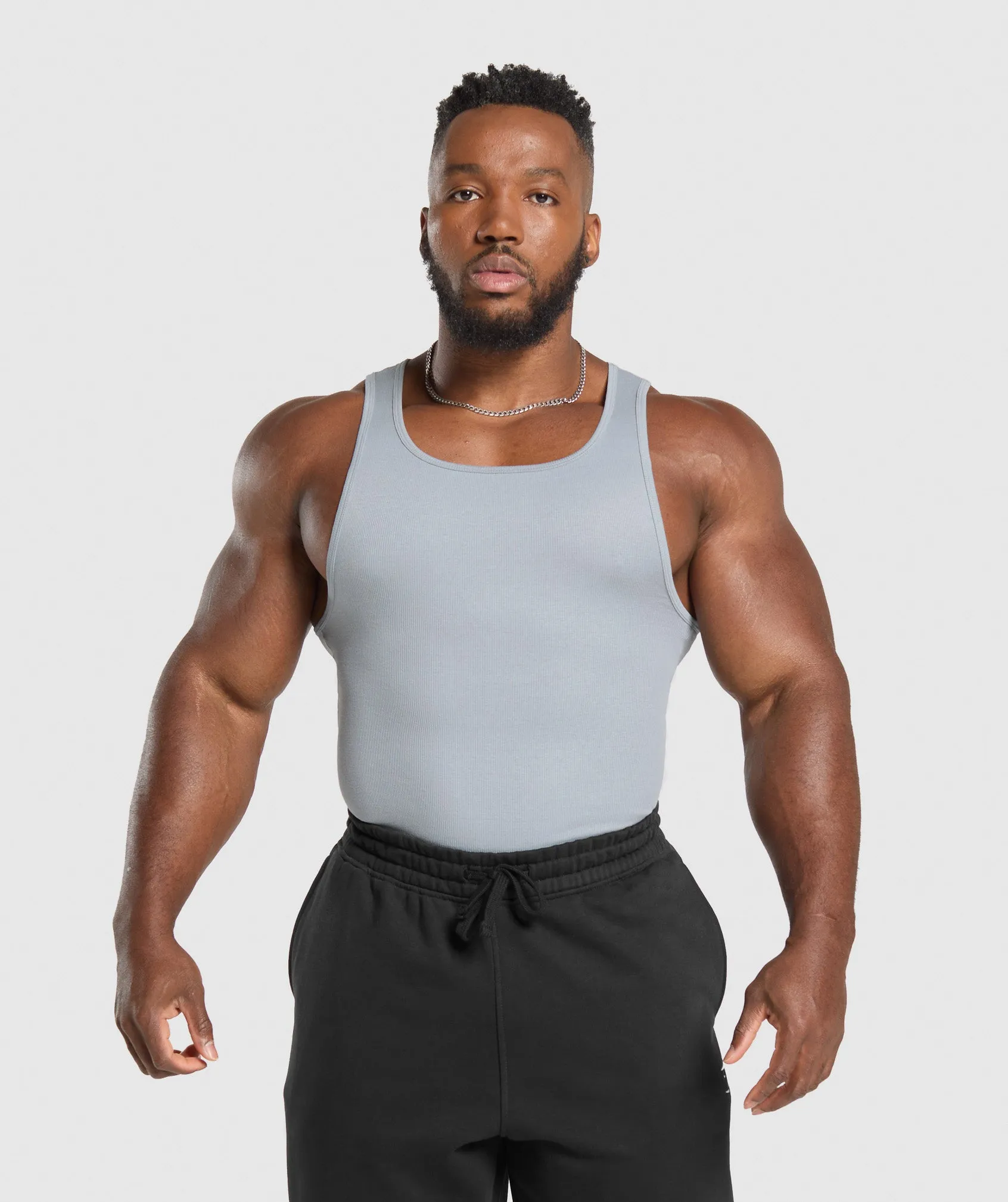 Gymshark Ribbed Tank 3PK - Denim Grey/Pebble Grey/Lifestyle Brown sold by Gymshark