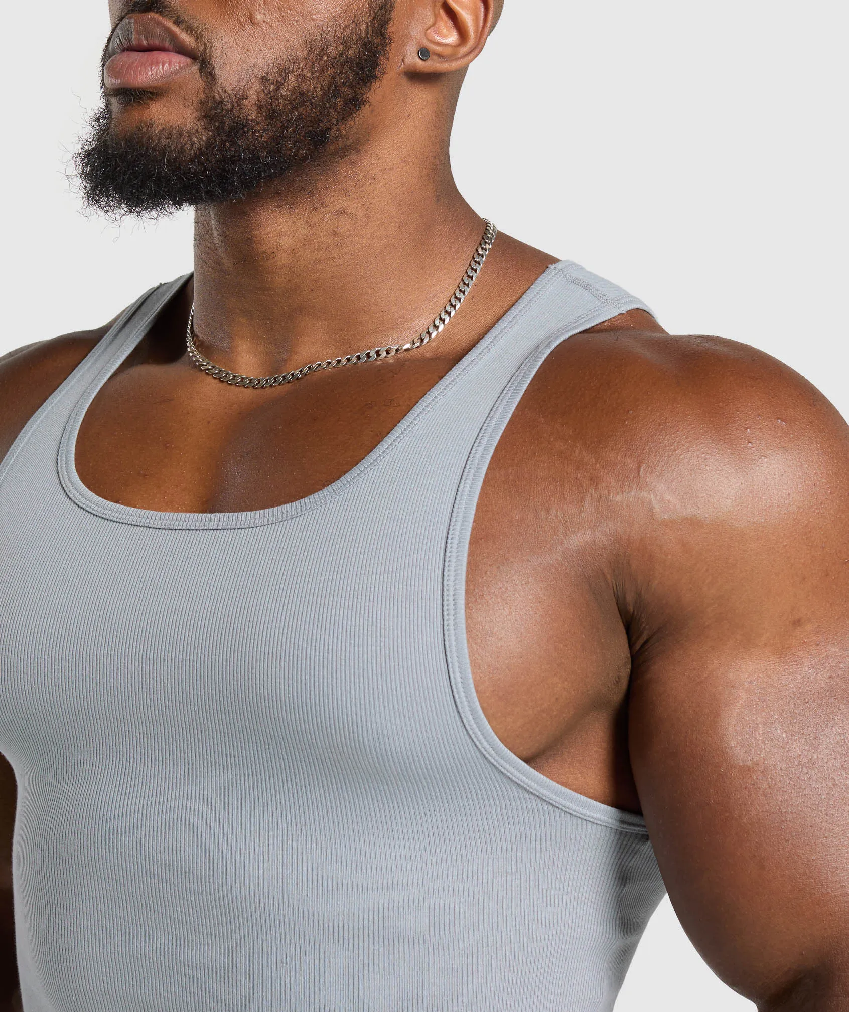 Gymshark Ribbed Tank 3PK - Denim Grey/Pebble Grey/Lifestyle Brown sold by Gymshark product image thumbnail 5