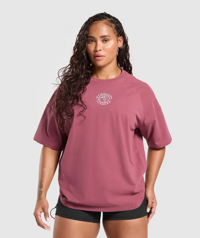 Gymshark Legacy Logo Oversized T-Shirt - Washed Berry Pink sold by Gymshark