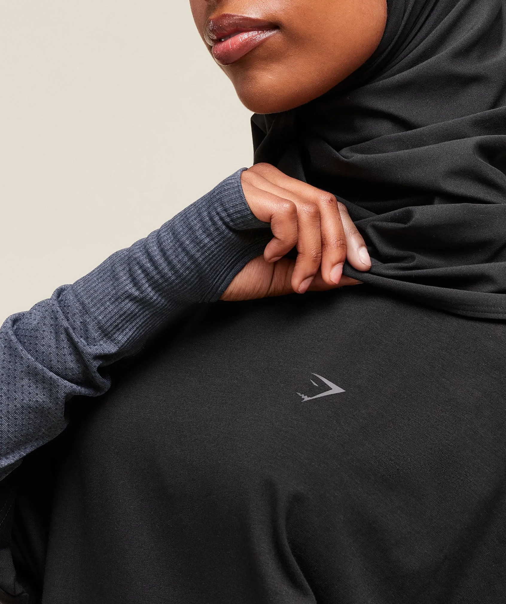Gymshark Covered Longline Cotton T-Shirt - Black sold by Gymshark product image thumbnail 5