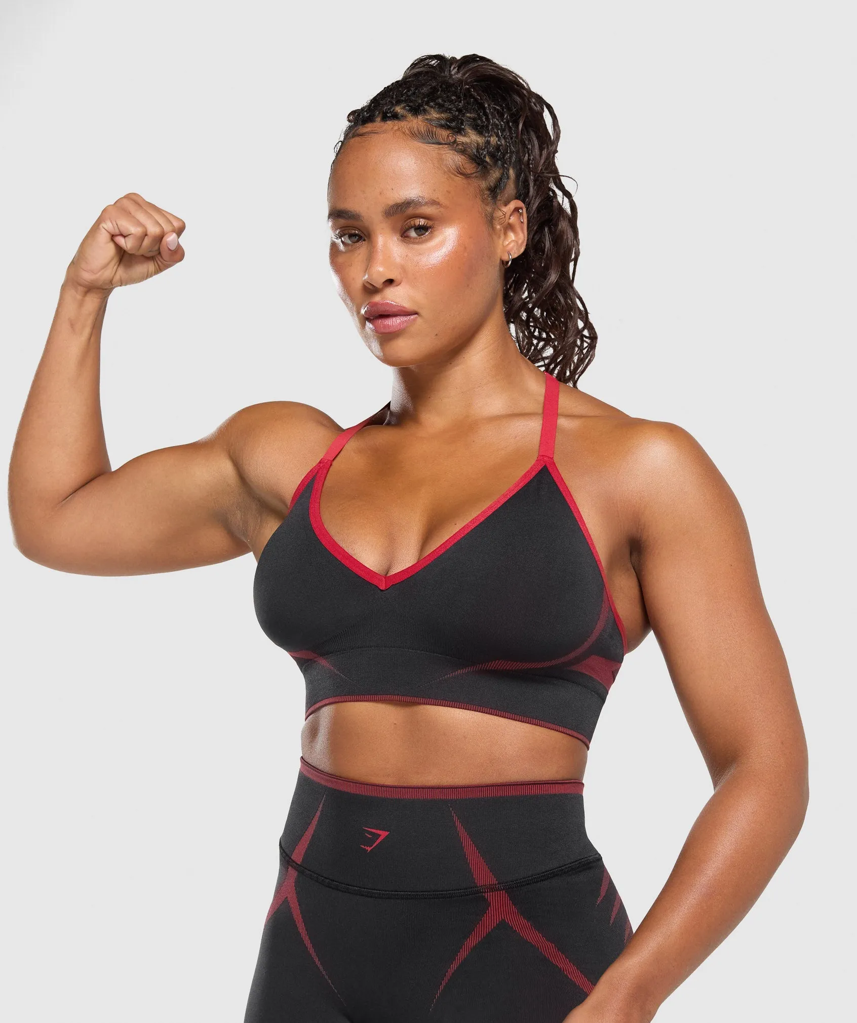 Gymshark Apex Lift Seamless Sports Bra - Black/Carmine Red sold by Gymshark product image thumbnail 5