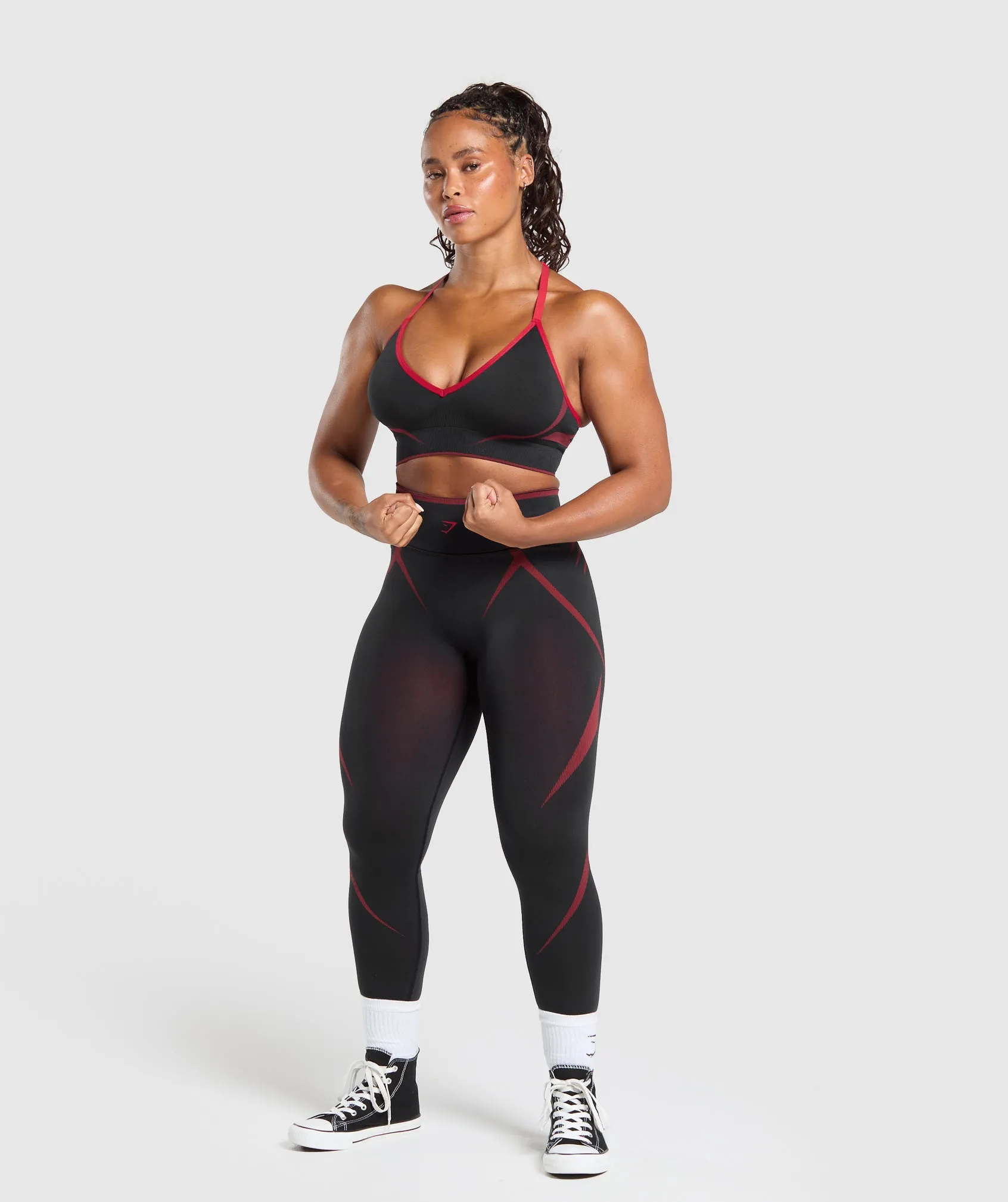 Gymshark Apex Lift Seamless Sports Bra - Black/Carmine Red sold by Gymshark product image thumbnail 4