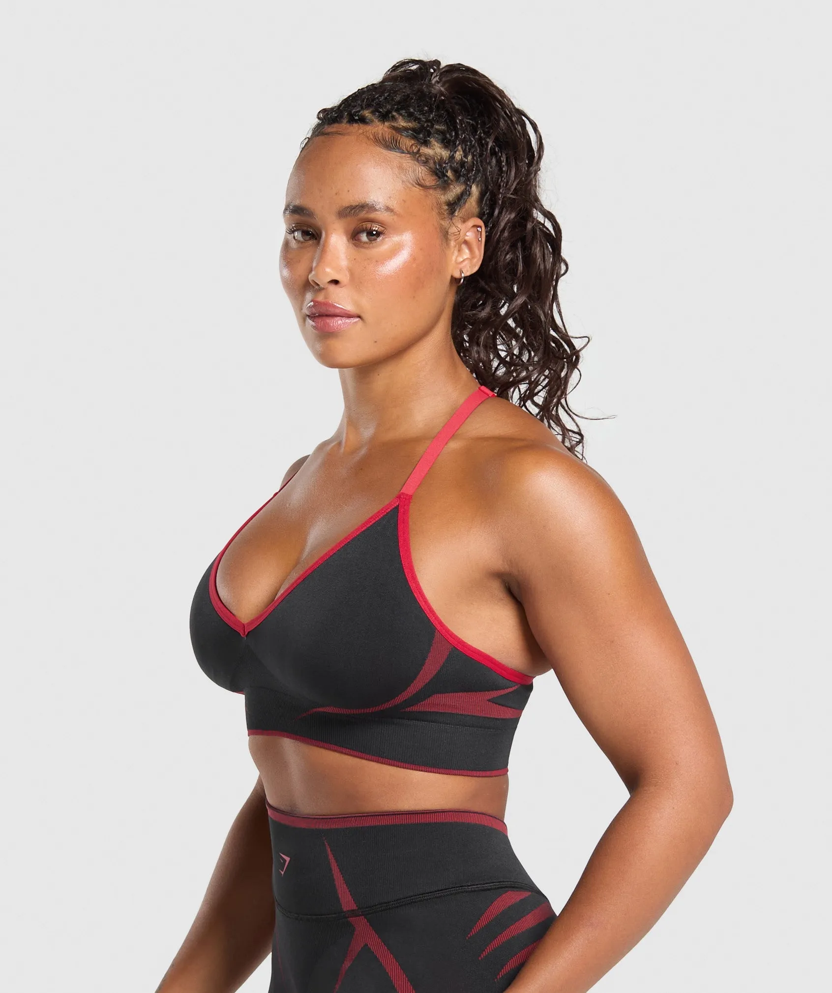 Gymshark Apex Lift Seamless Sports Bra - Black/Carmine Red sold by Gymshark product image thumbnail 3