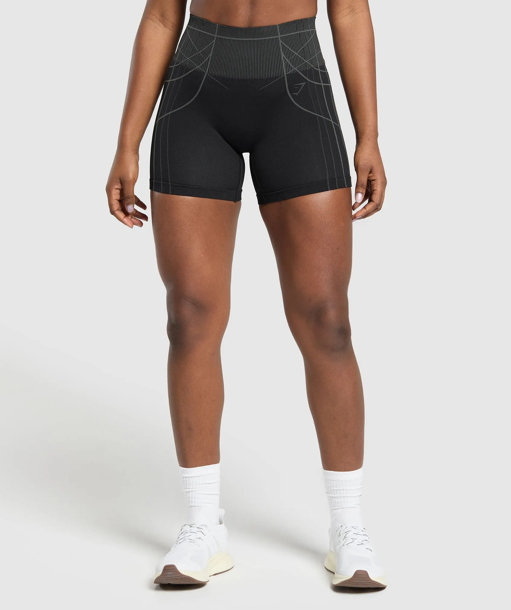 Gymshark Apex Seamless Shorts - Black/Graphite Grey sold by Gymshark