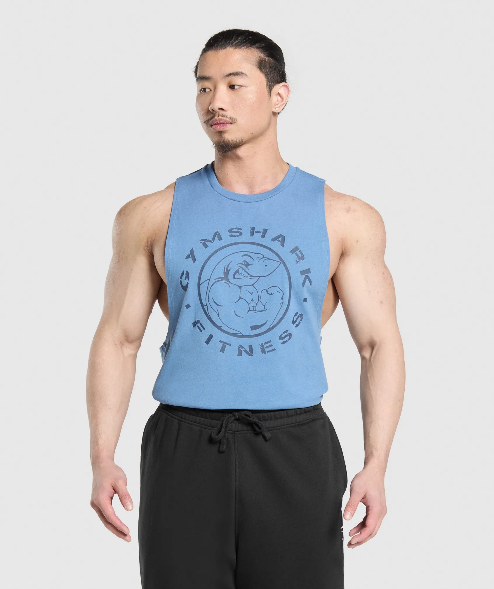 Gymshark Legacy Drop Arm Tank - Classic Blue sold by Gymshark product image thumbnail 5