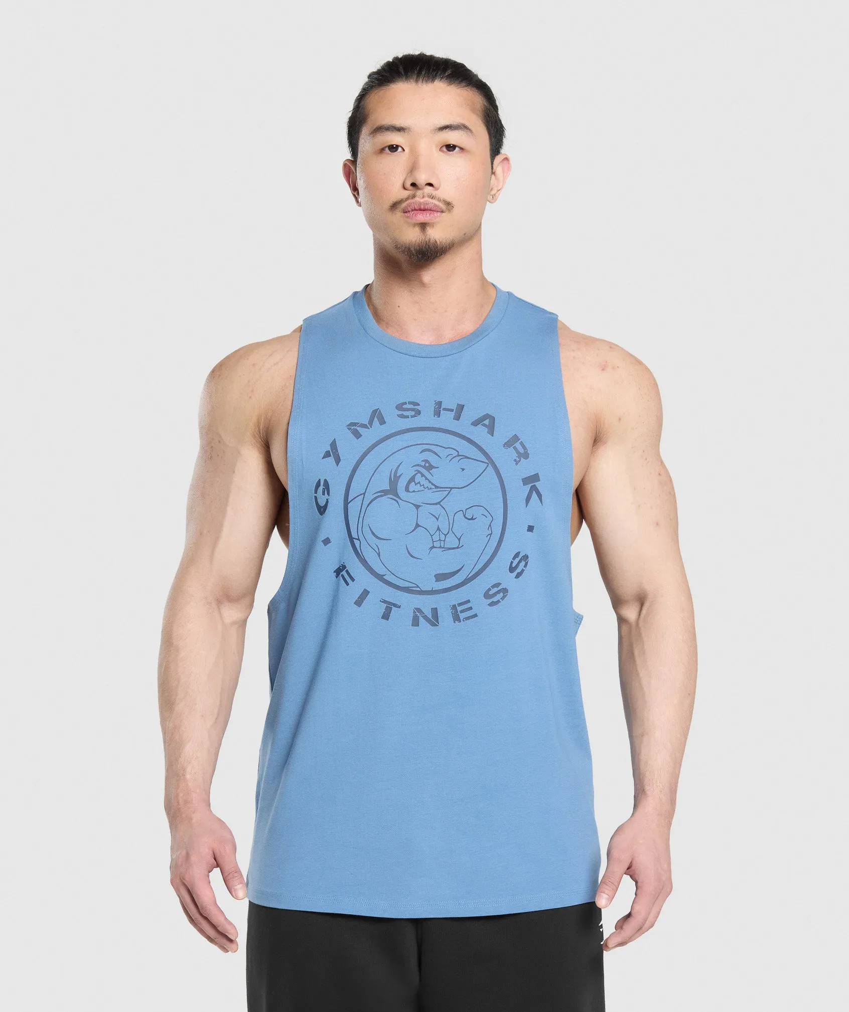 Gymshark Legacy Drop Arm Tank - Classic Blue sold by Gymshark