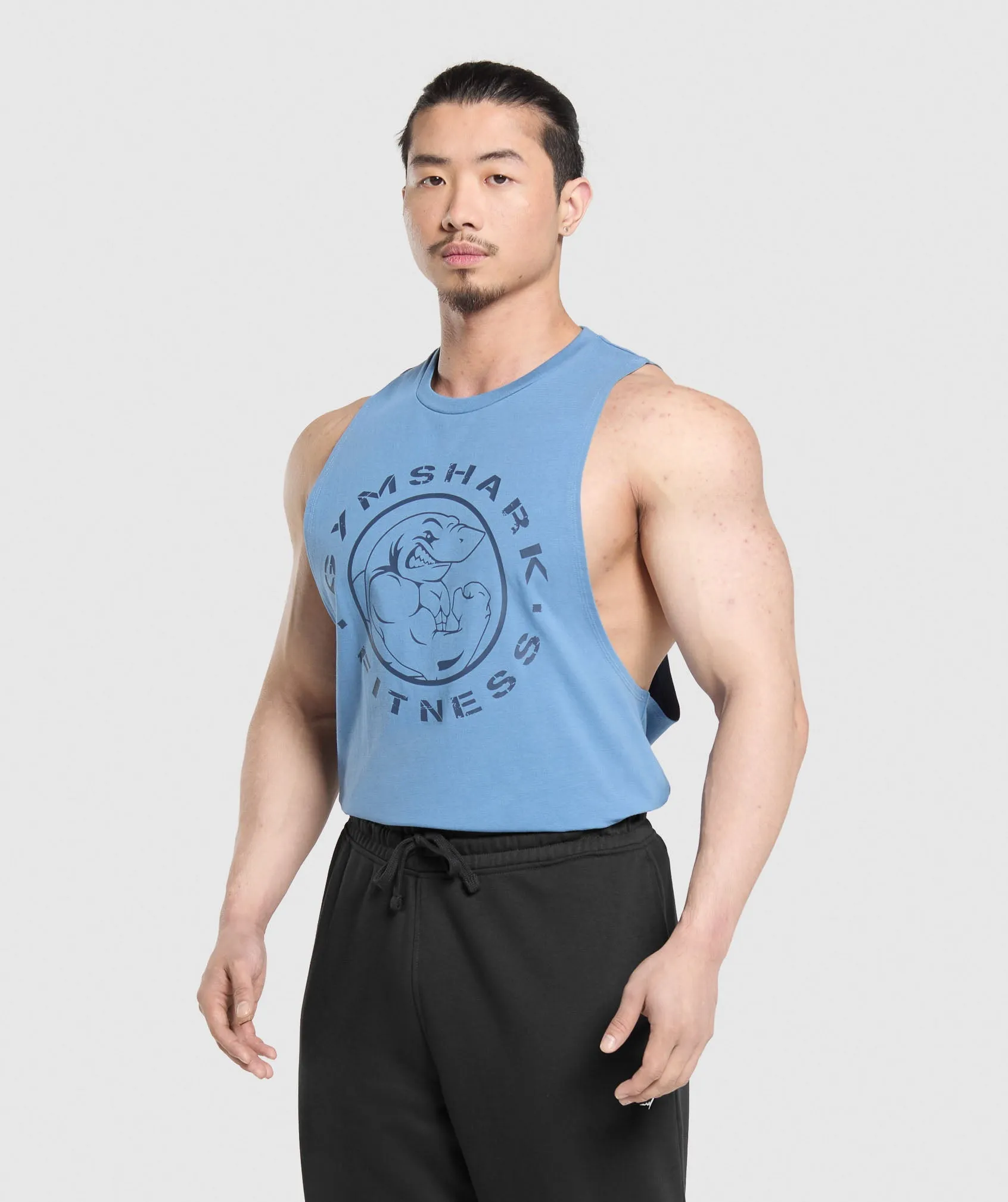 Gymshark Legacy Drop Arm Tank - Classic Blue sold by Gymshark product image thumbnail 3