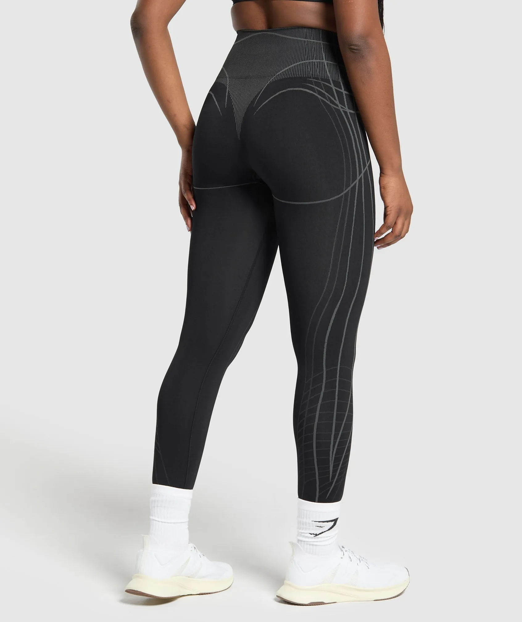 Gymshark Apex Seamless Leggings - Black/Graphite Grey sold by Gymshark product image thumbnail 2