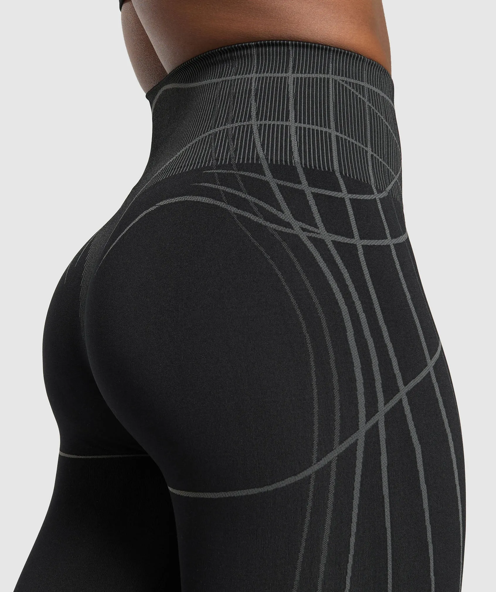 Gymshark Apex Seamless Leggings - Black/Graphite Grey sold by Gymshark product image thumbnail 5