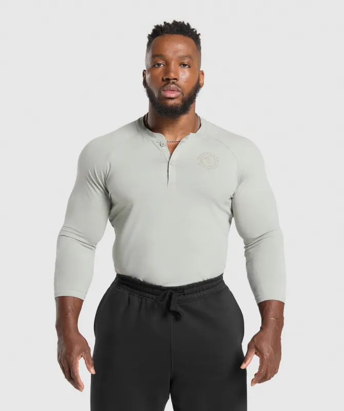 Gymshark Legacy Henley - Stone Grey sold by Gymshark