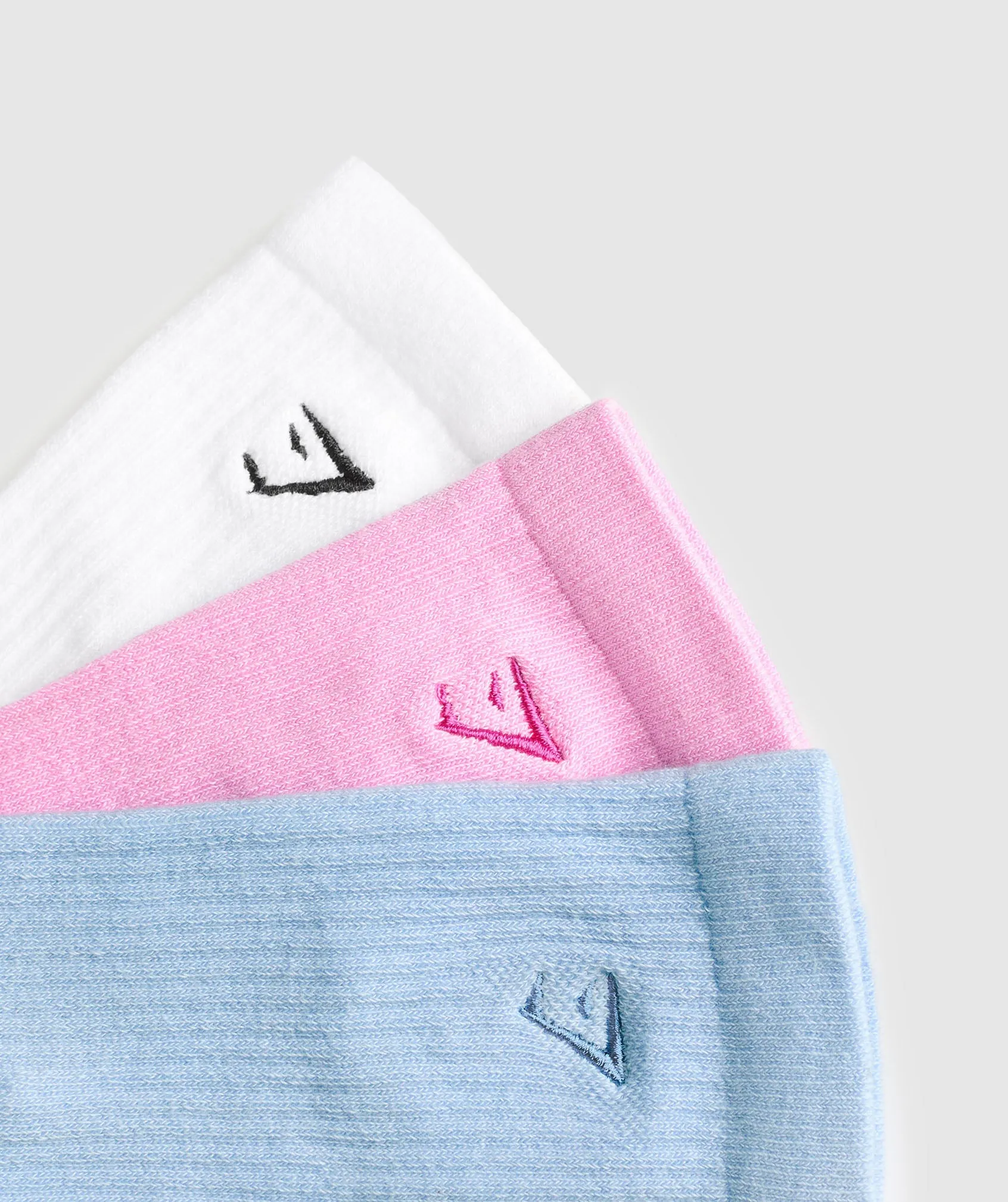 Gymshark Character Crew Sock 3pk - White/Gentle Blue/Sour Pink sold by Gymshark product image thumbnail 2