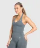 Gymshark Vital Halter Neck Tank With Shelf - Strong Grey Marl sold by Gymshark