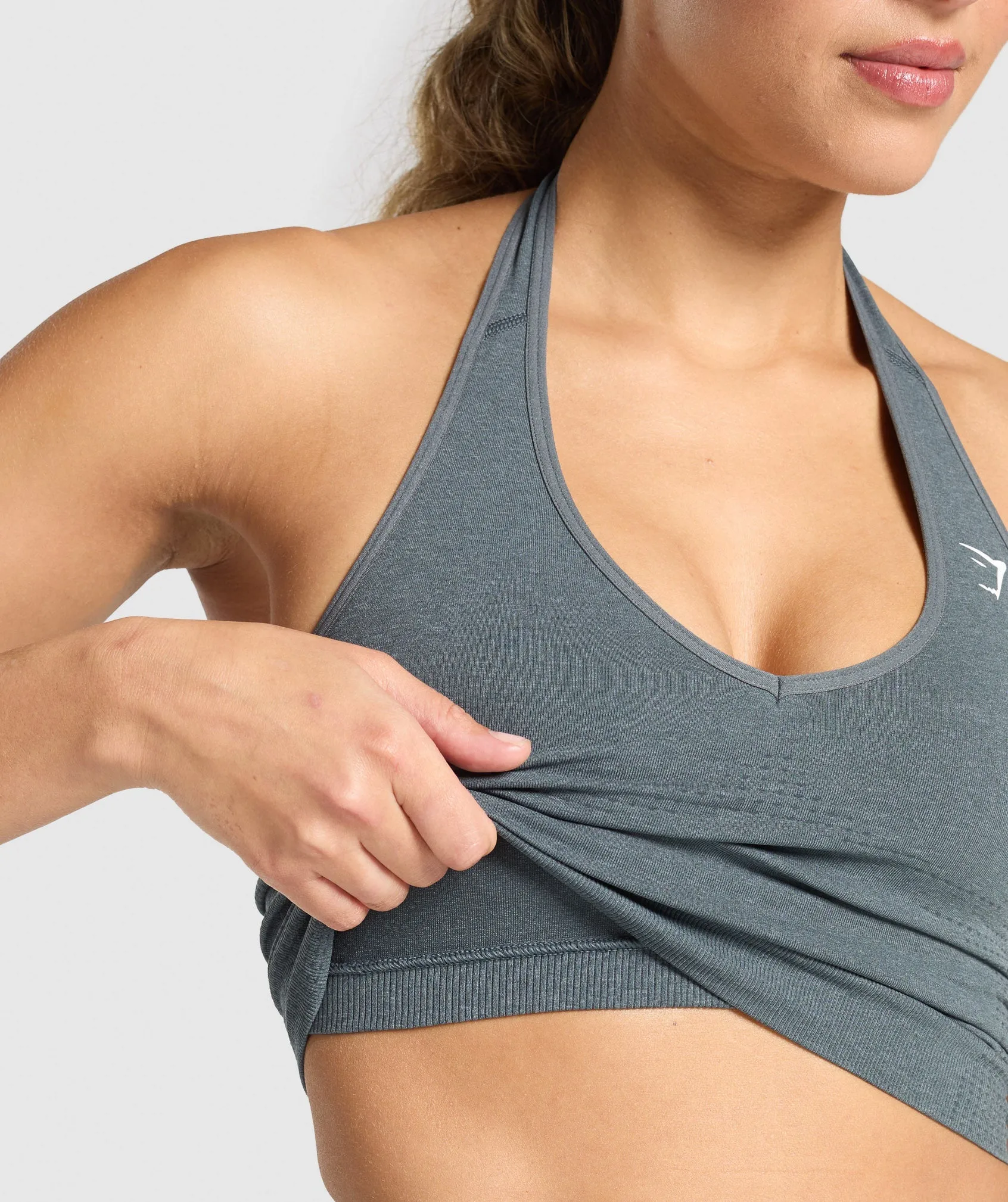 Gymshark Vital Halter Neck Tank With Shelf - Strong Grey Marl sold by Gymshark product image thumbnail 5