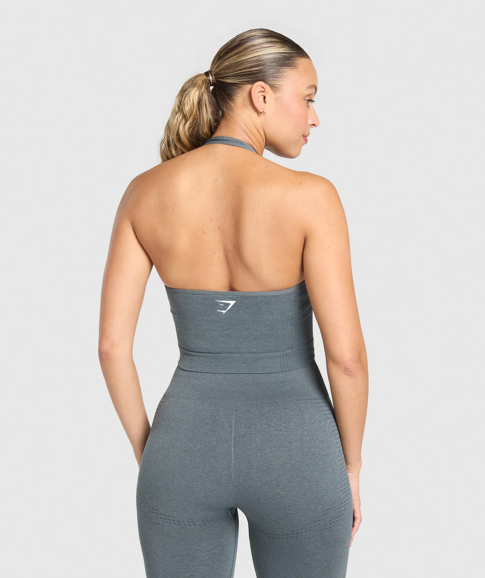 Gymshark Vital Halter Neck Tank With Shelf - Strong Grey Marl sold by Gymshark product image thumbnail 2