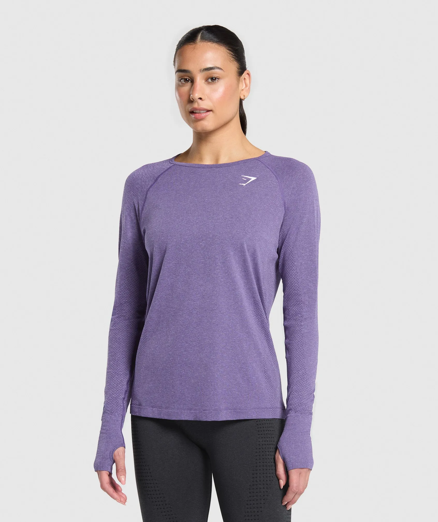 Gymshark Vital Light Long Sleeve Top - Functional Purple/Marl sold by Gymshark