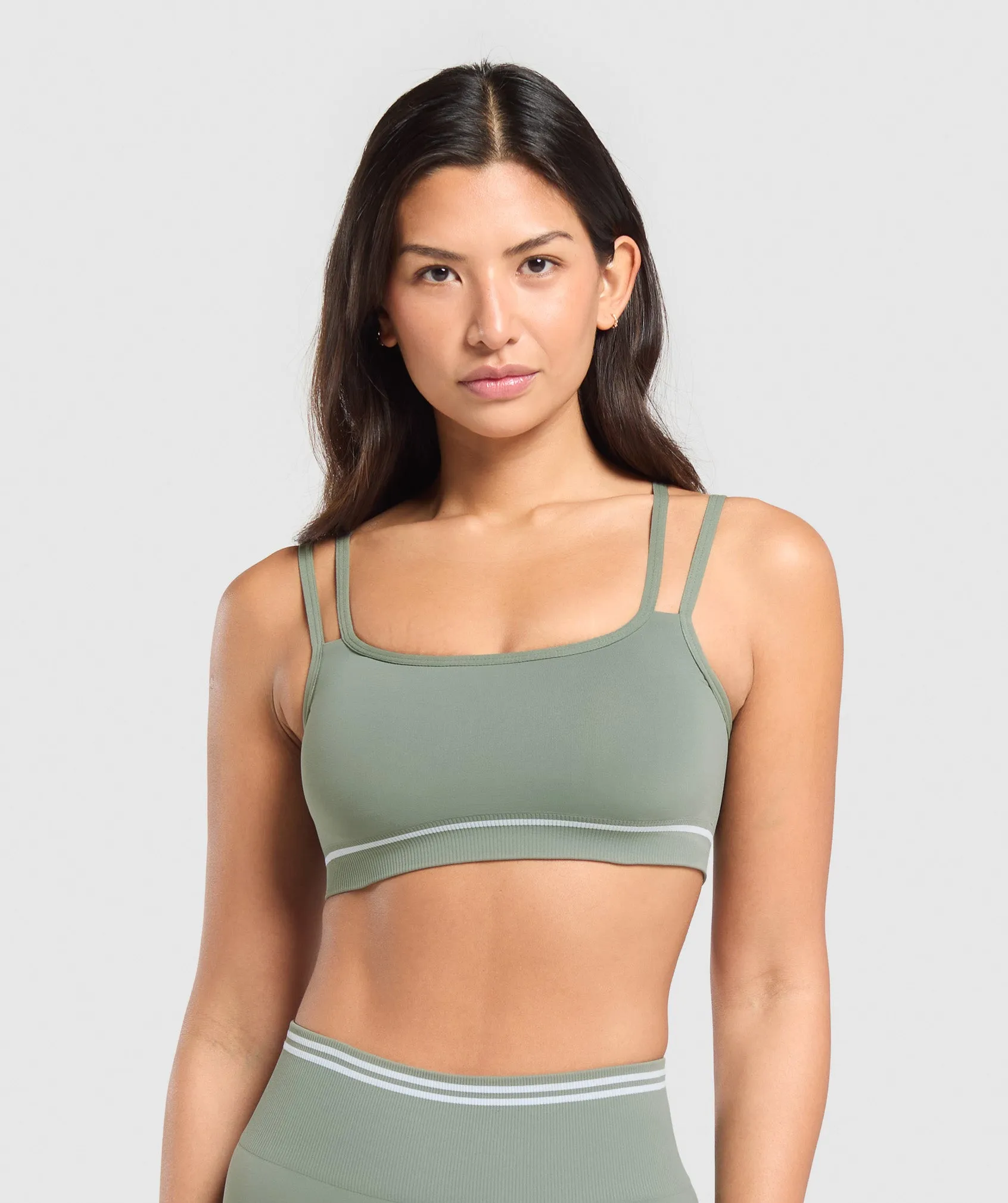 Gymshark Contrast Seamless Crop Top - Heritage Brown sold by Gymshark