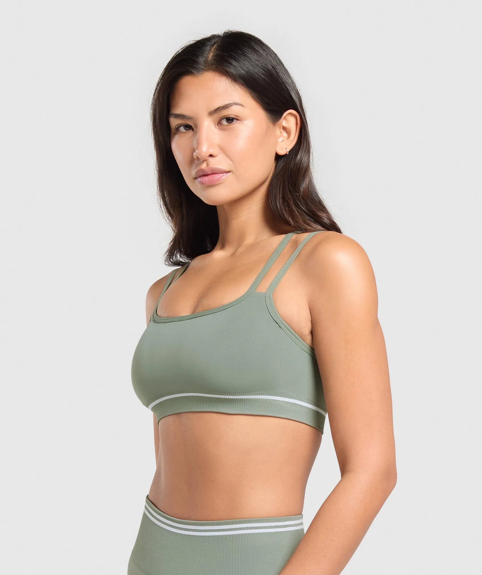 Gymshark Contrast Seamless Crop Top - Heritage Brown sold by Gymshark product image thumbnail 3