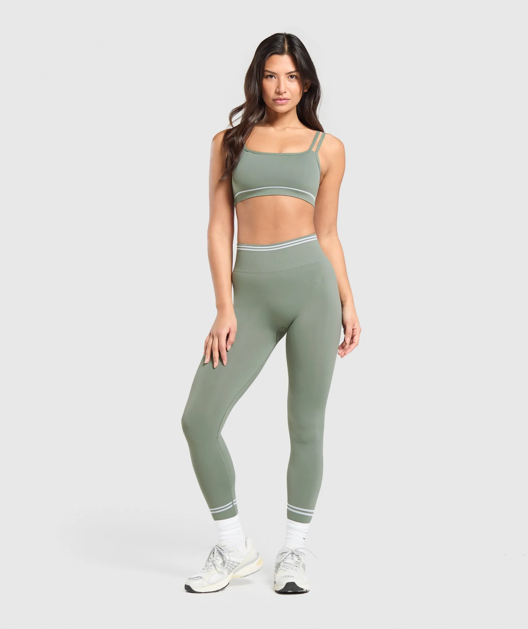 Gymshark Contrast Seamless Crop Top - Heritage Brown sold by Gymshark product image thumbnail 4