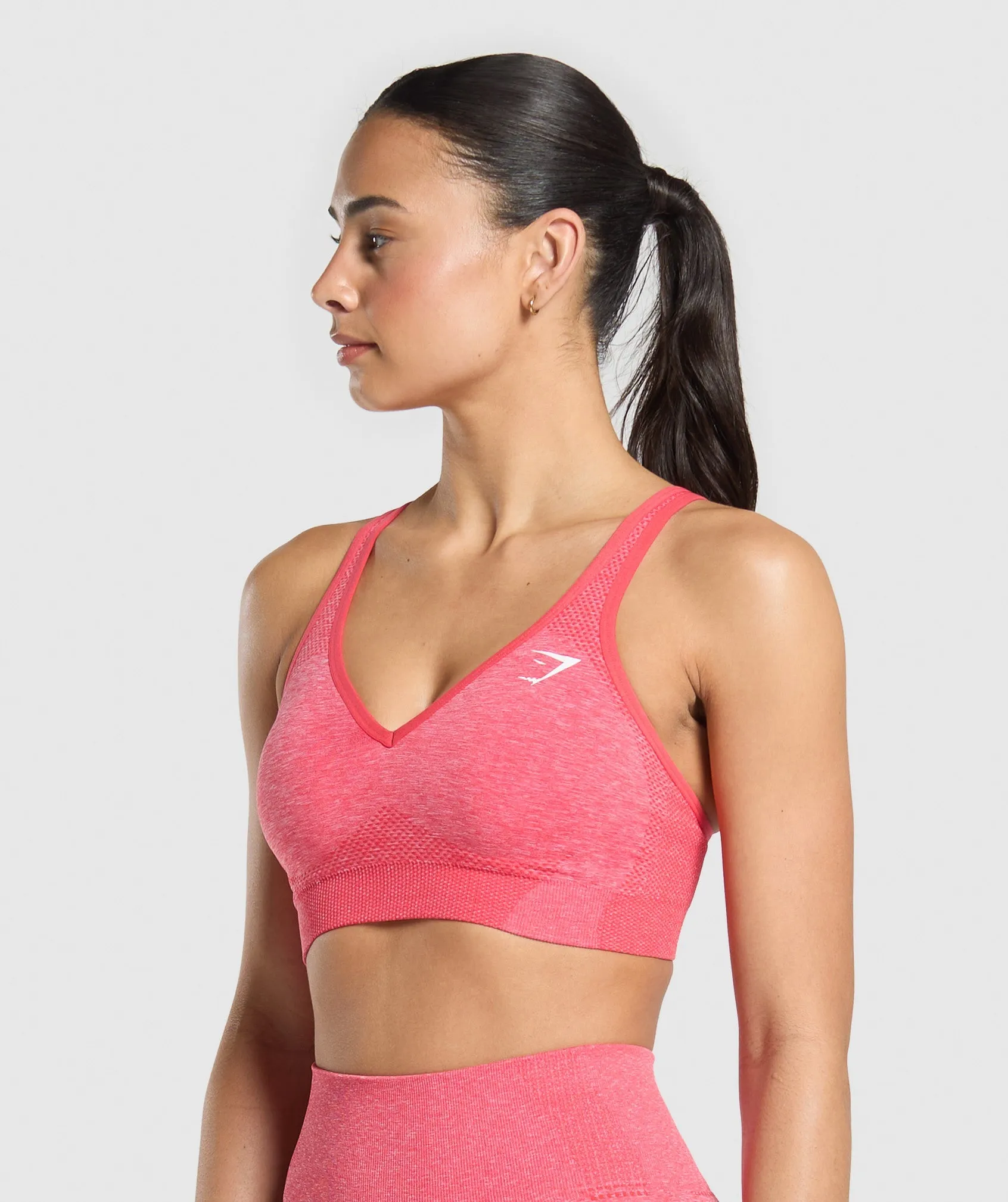 Gymshark Vital Seamless V Neck Sports Bra - Coral Red/Marl sold by Gymshark product image thumbnail 3