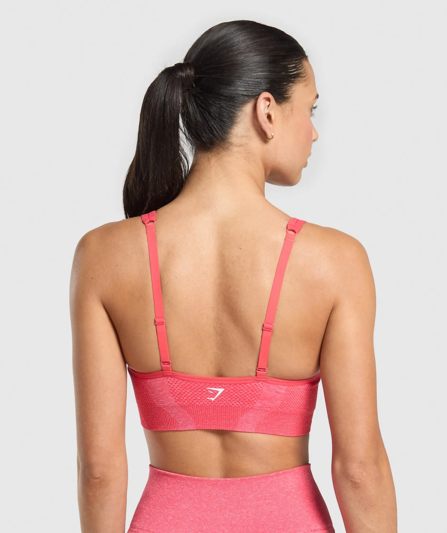 Gymshark Vital Seamless V Neck Sports Bra - Coral Red/Marl sold by Gymshark product image thumbnail 2