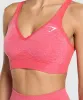 Gymshark Vital V Neck Sports Bra - Coral Red/Marl sold by Gymshark