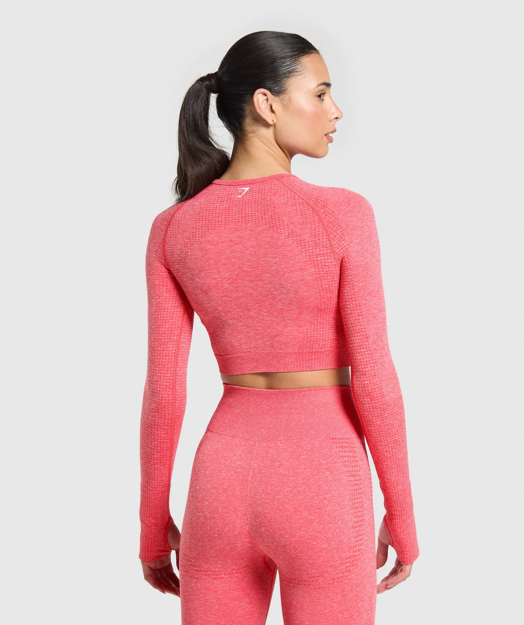 Gymshark Vital Crop Top - Coral Red/Marl sold by Gymshark product image thumbnail 2