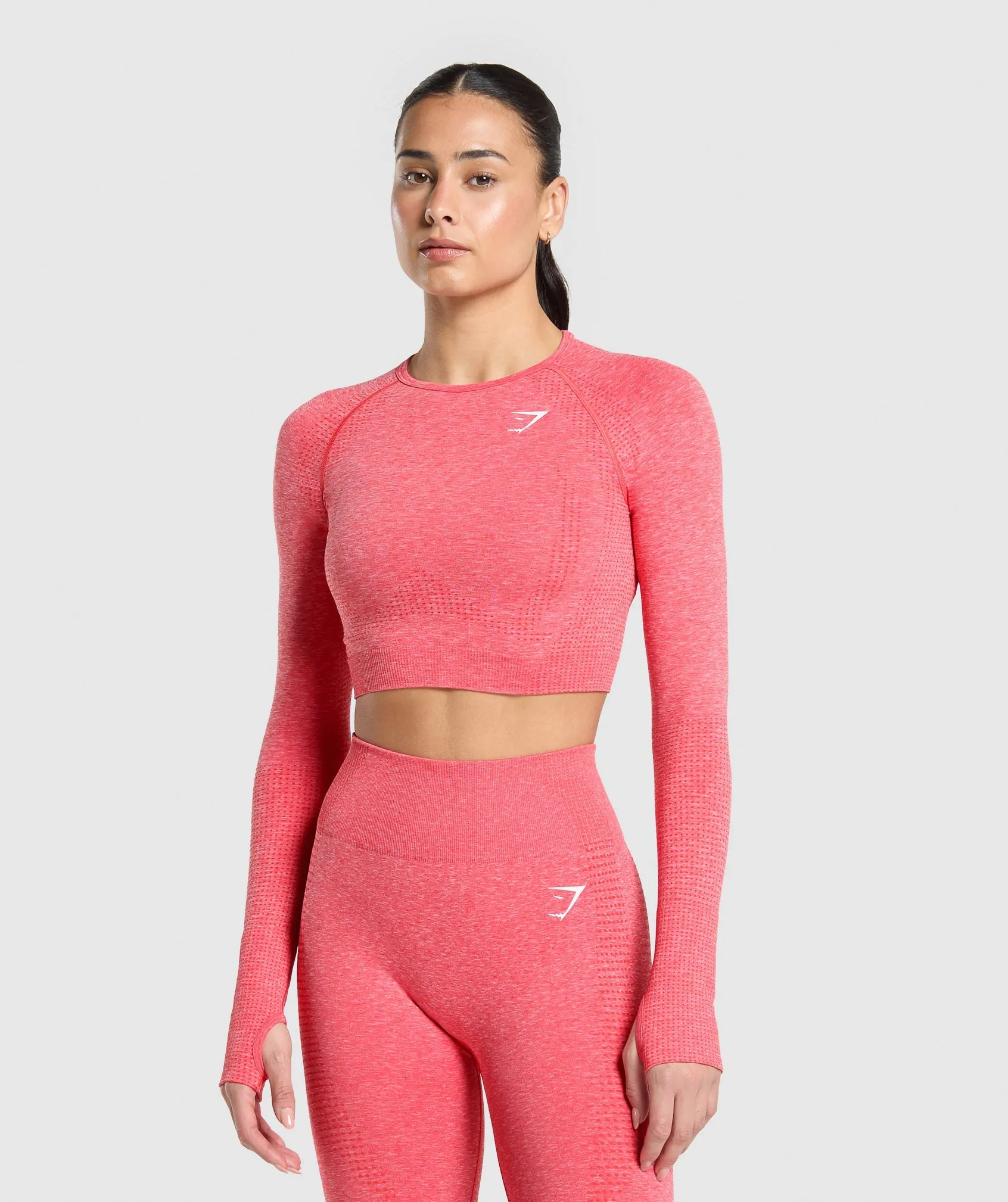 Gymshark Vital Crop Top - Coral Red/Marl sold by Gymshark