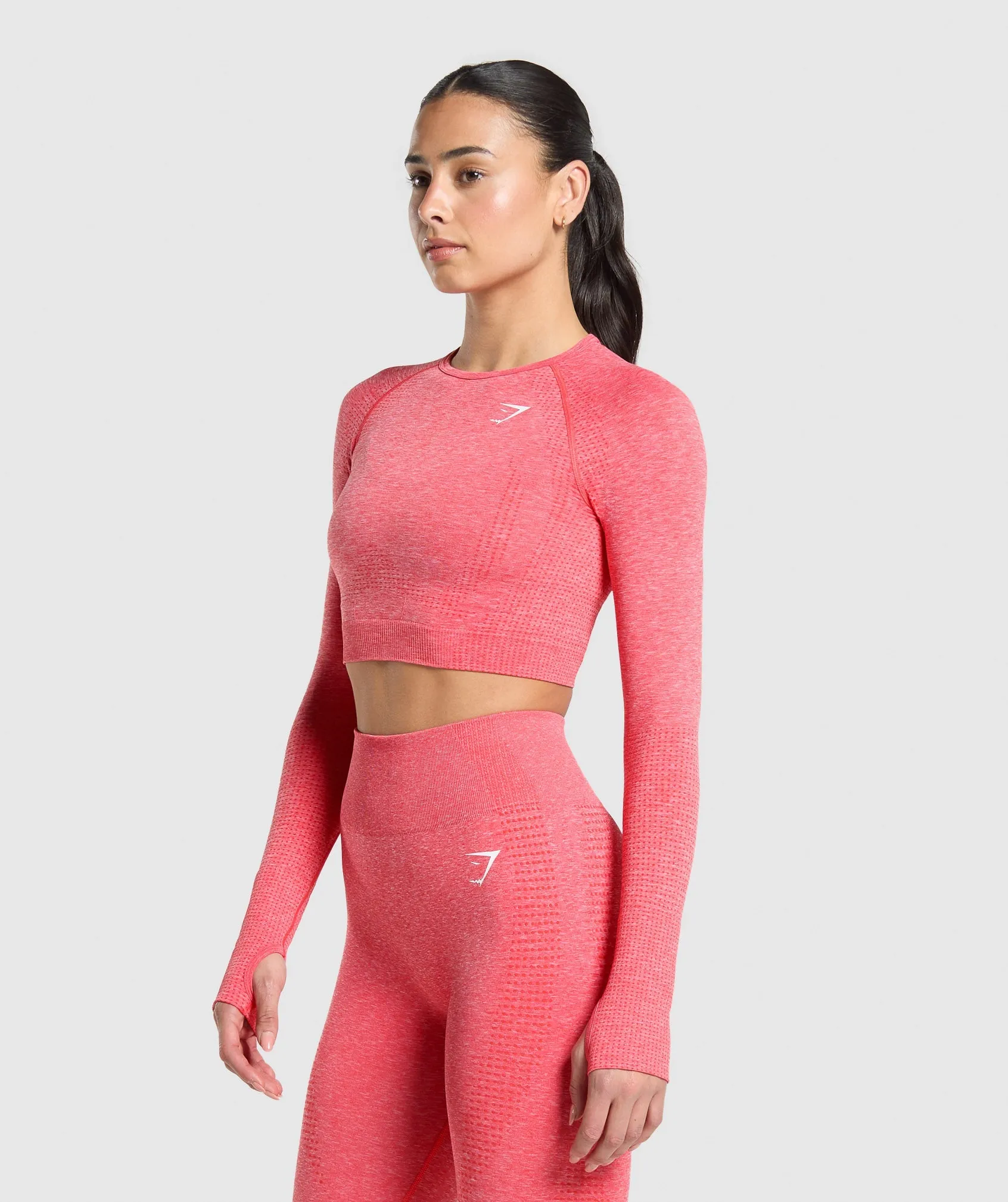 Gymshark Vital Crop Top - Coral Red/Marl sold by Gymshark product image thumbnail 5