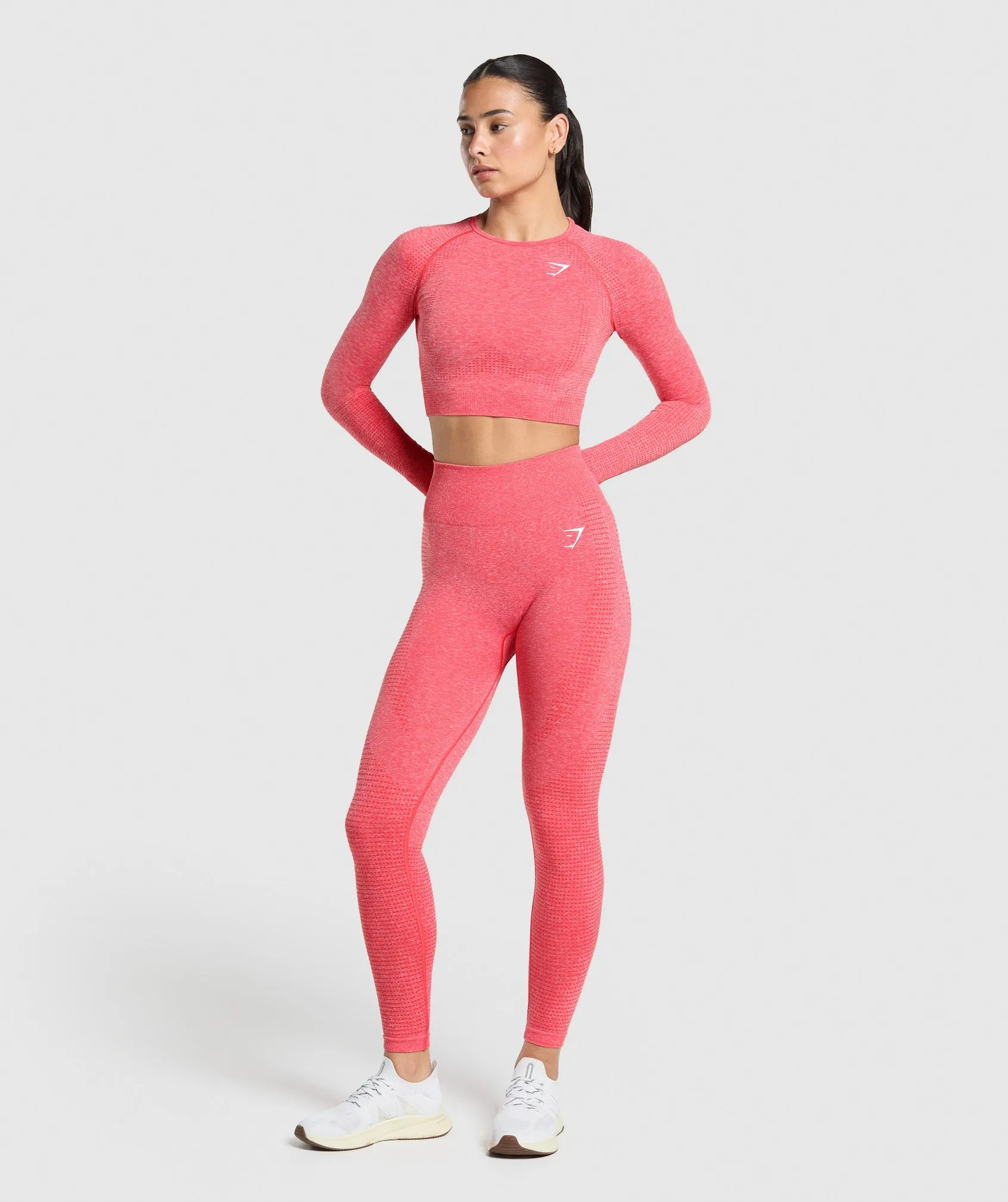Gymshark Vital Crop Top - Coral Red/Marl sold by Gymshark product image thumbnail 3