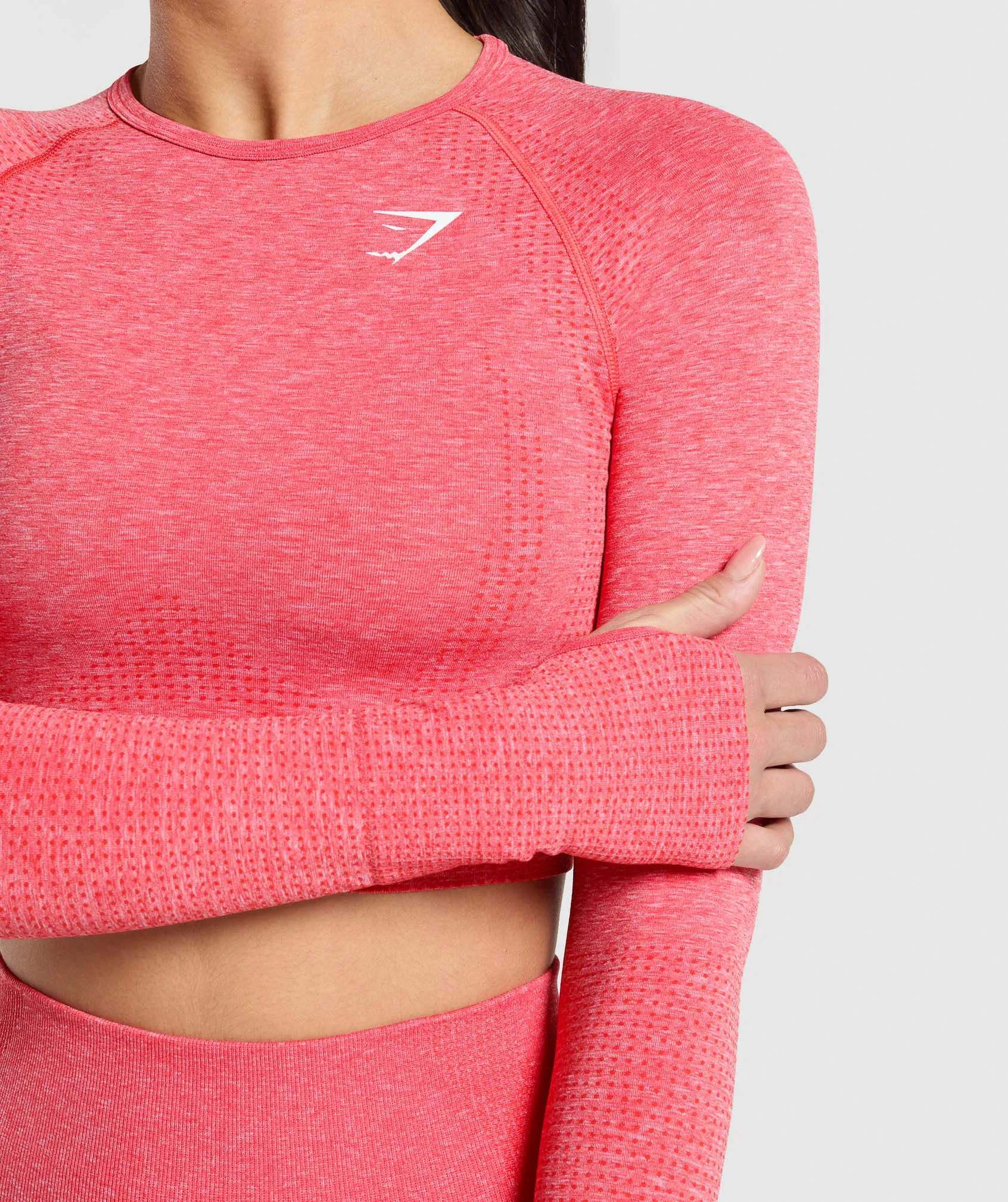 Gymshark Vital Crop Top - Coral Red/Marl sold by Gymshark product image thumbnail 4