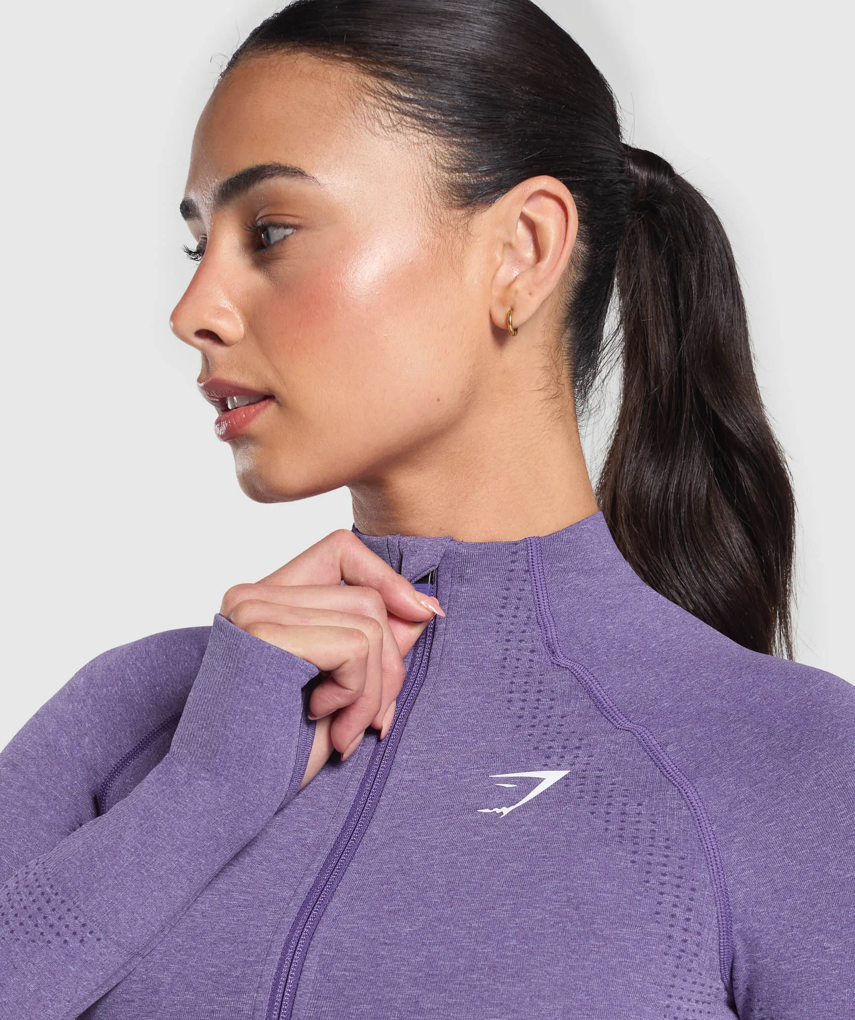 Gymshark Vital Midi Zip Up Jacket - Functional Purple/Marl sold by Gymshark product image thumbnail 4