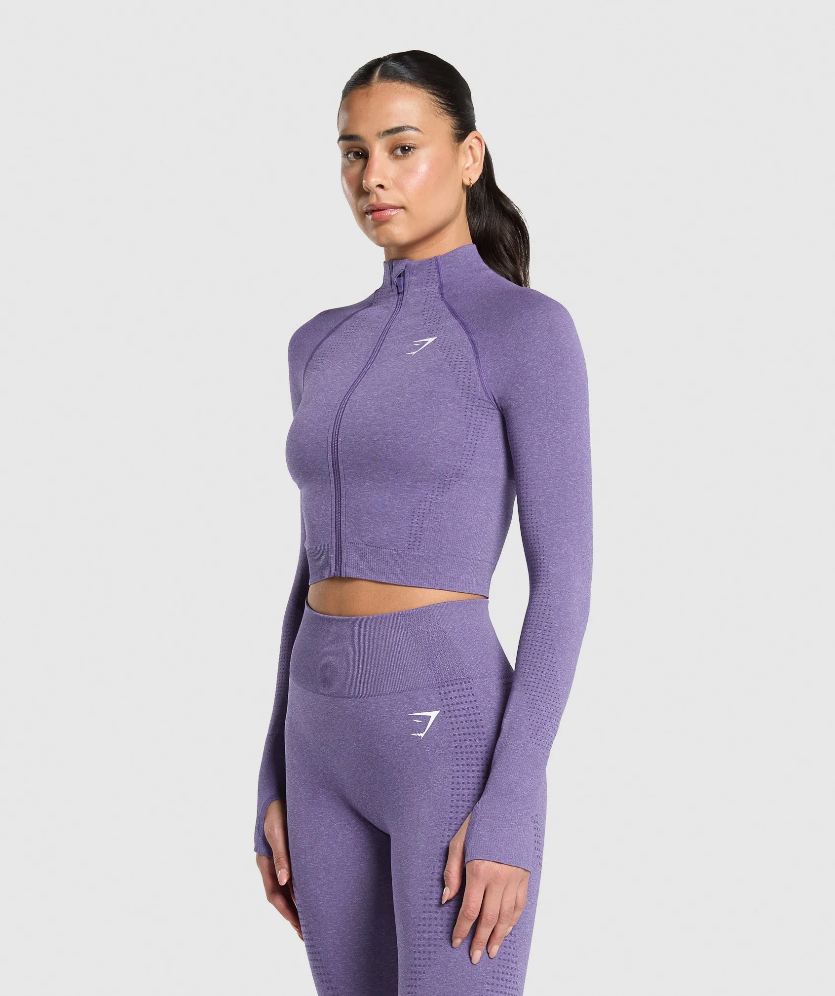 Gymshark Vital Midi Zip Up Jacket - Functional Purple/Marl sold by Gymshark product image thumbnail 3