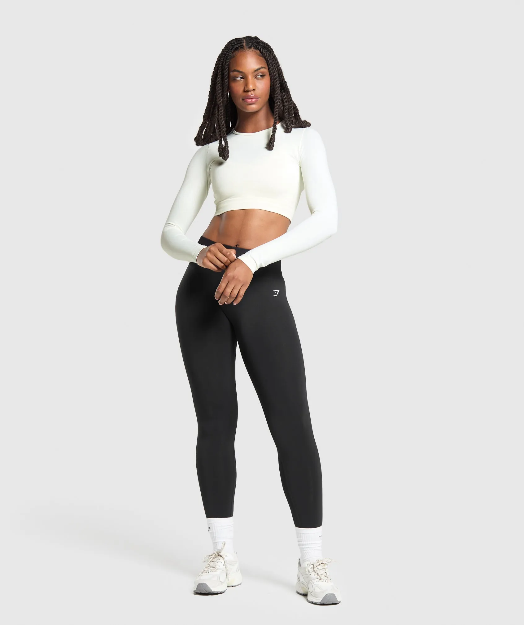 Gymshark Everyday Seamless Long Sleeve Crop Top - Soft White sold by Gymshark product image thumbnail 5