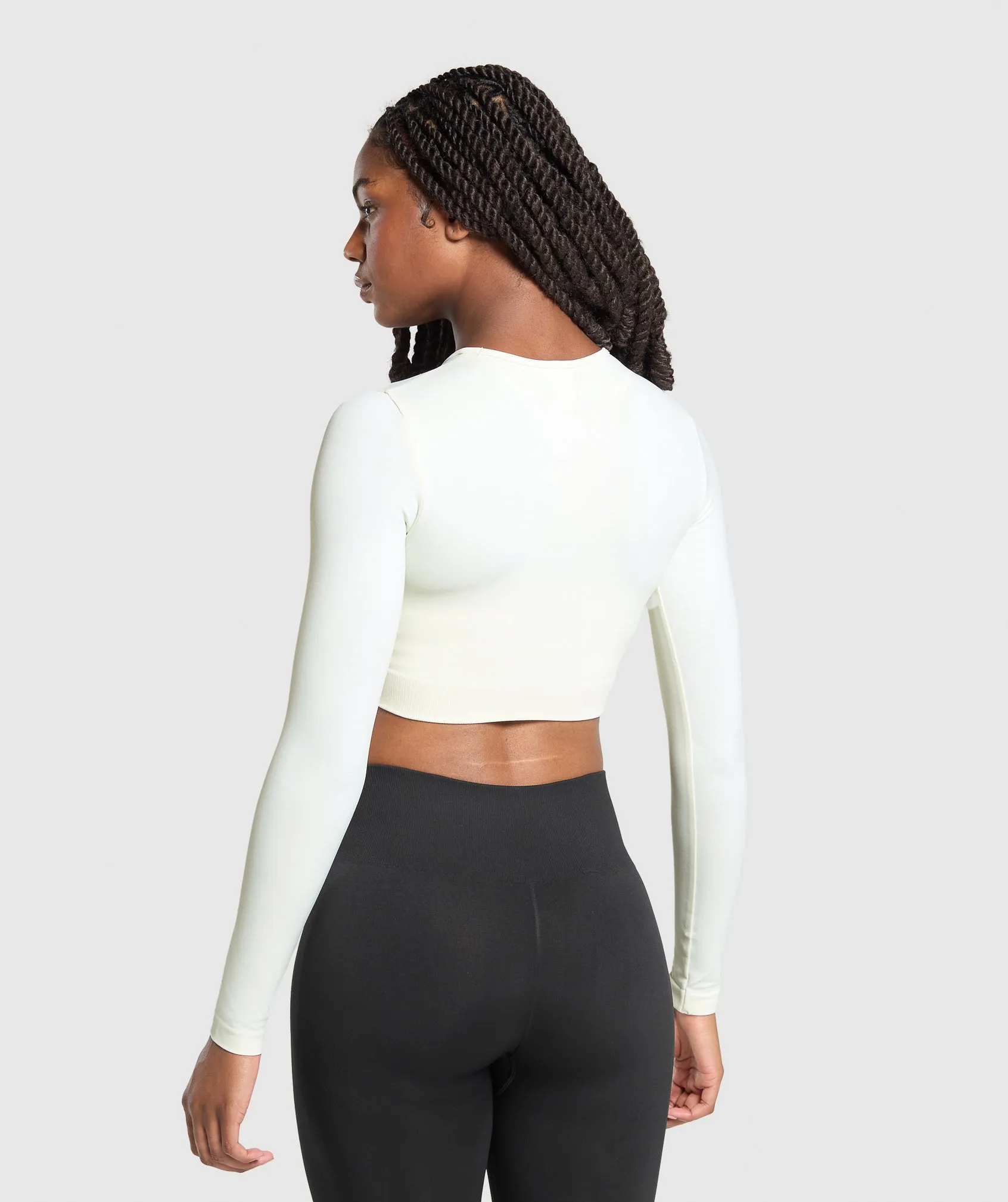 Gymshark Everyday Seamless Long Sleeve Crop Top - Soft White sold by Gymshark product image thumbnail 2