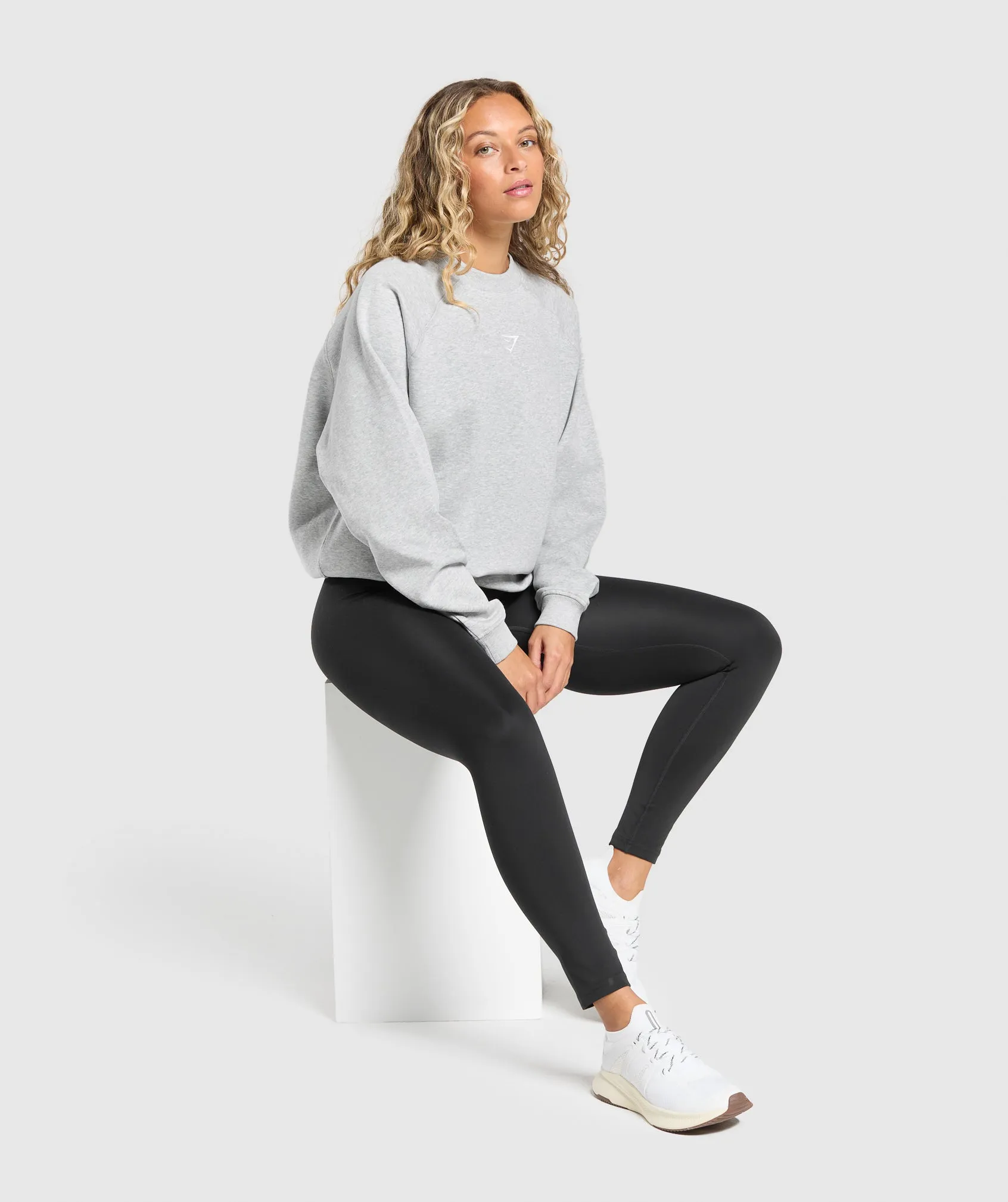 Gymshark Training Oversized Fleece Sweatshirt - Light Grey Core Marl sold by Gymshark product image thumbnail 5
