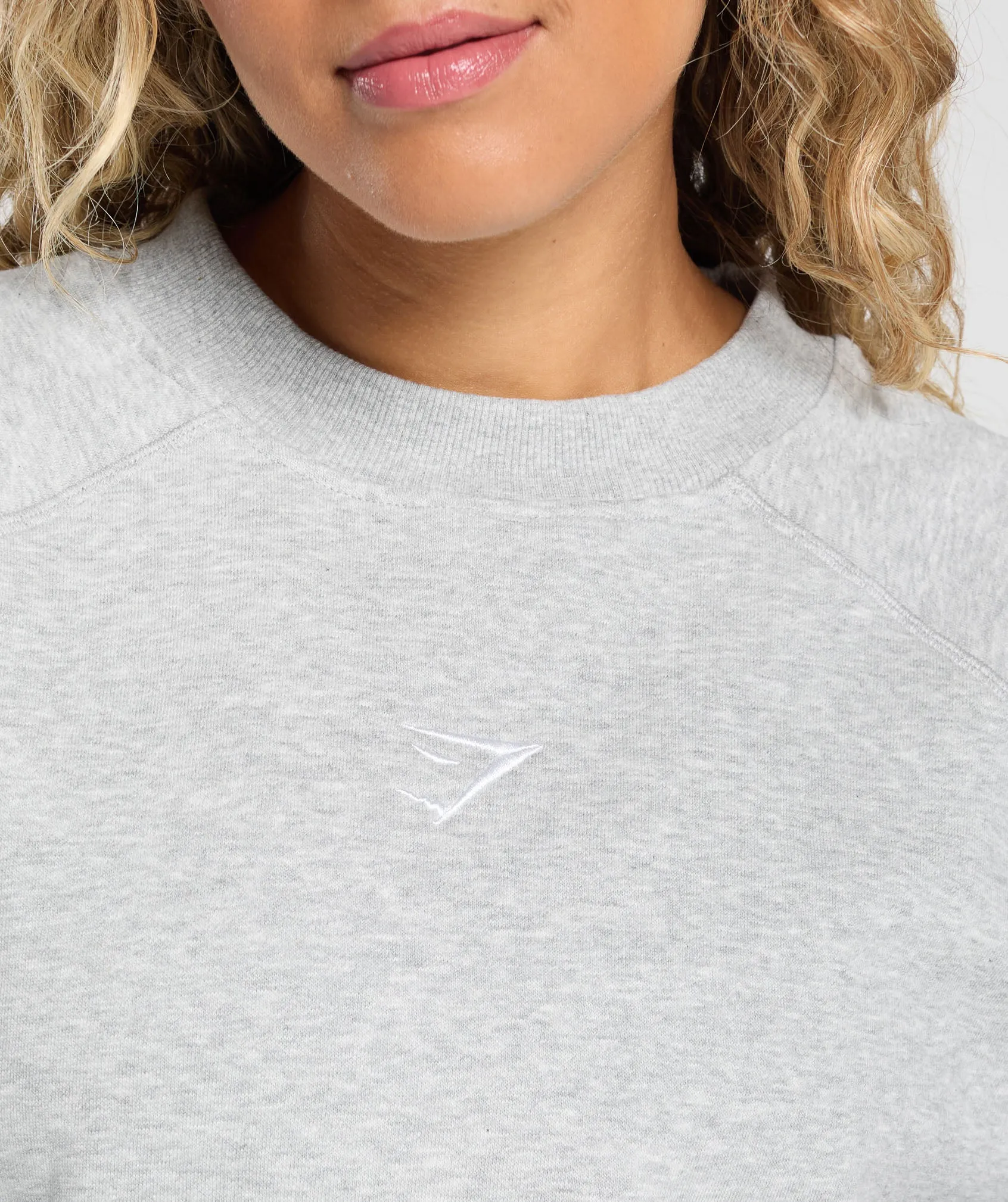 Gymshark Training Oversized Fleece Sweatshirt - Light Grey Core Marl sold by Gymshark product image thumbnail 3