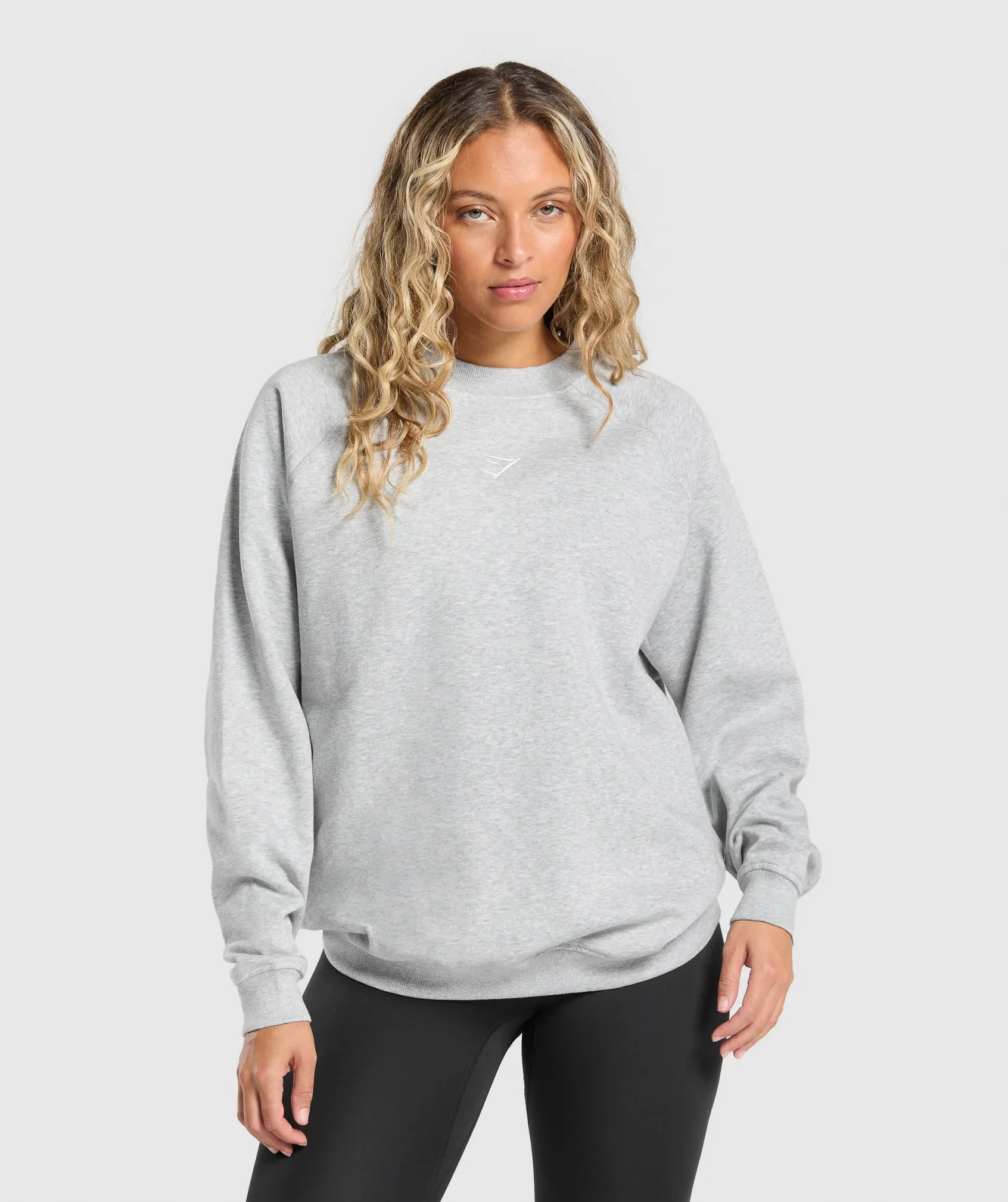 Gymshark Training Oversized Fleece Sweatshirt - Light Grey Core Marl sold by Gymshark