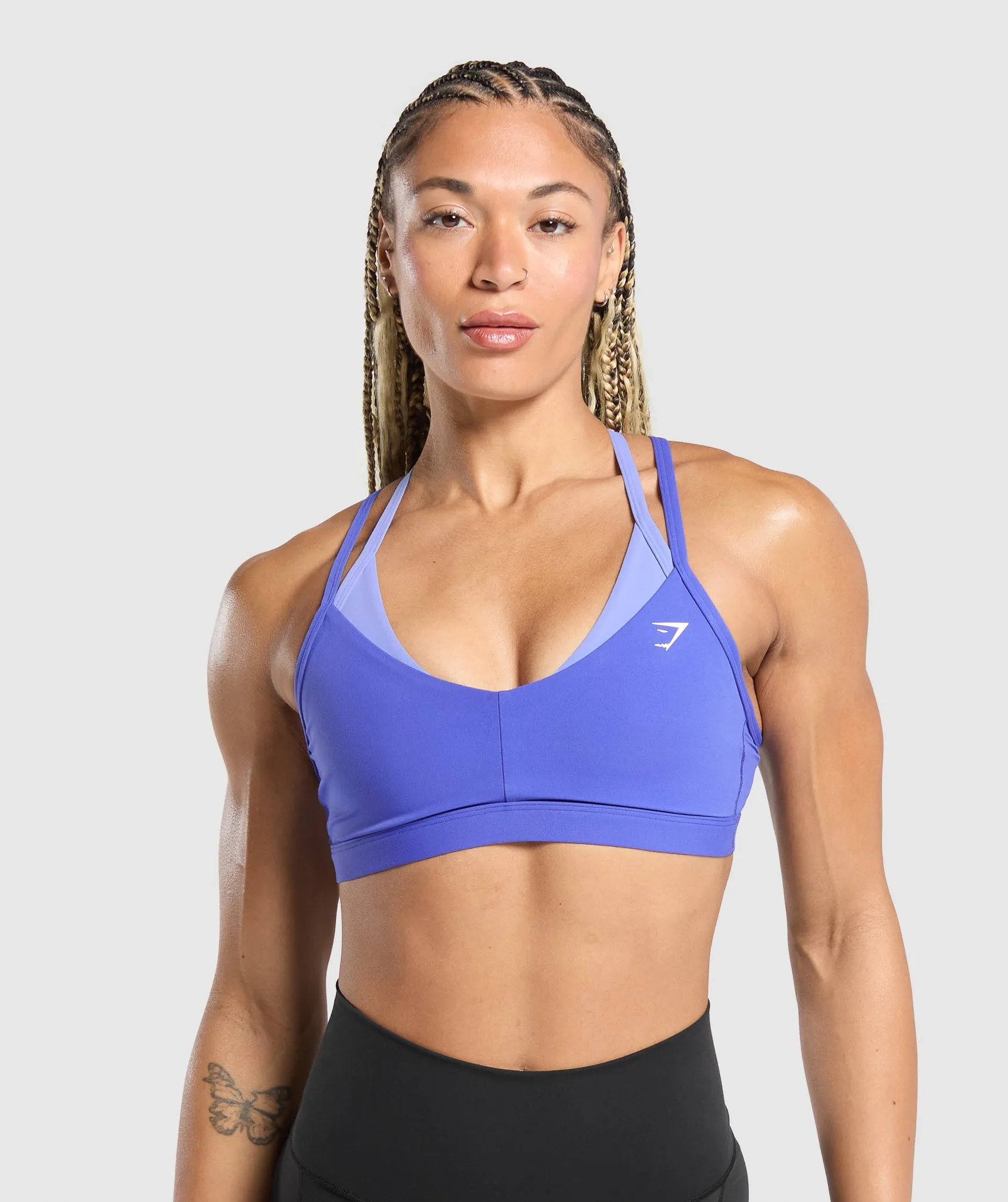 Gymshark Double Up Sports Bra - Force Blue/Lift Blue sold by Gymshark