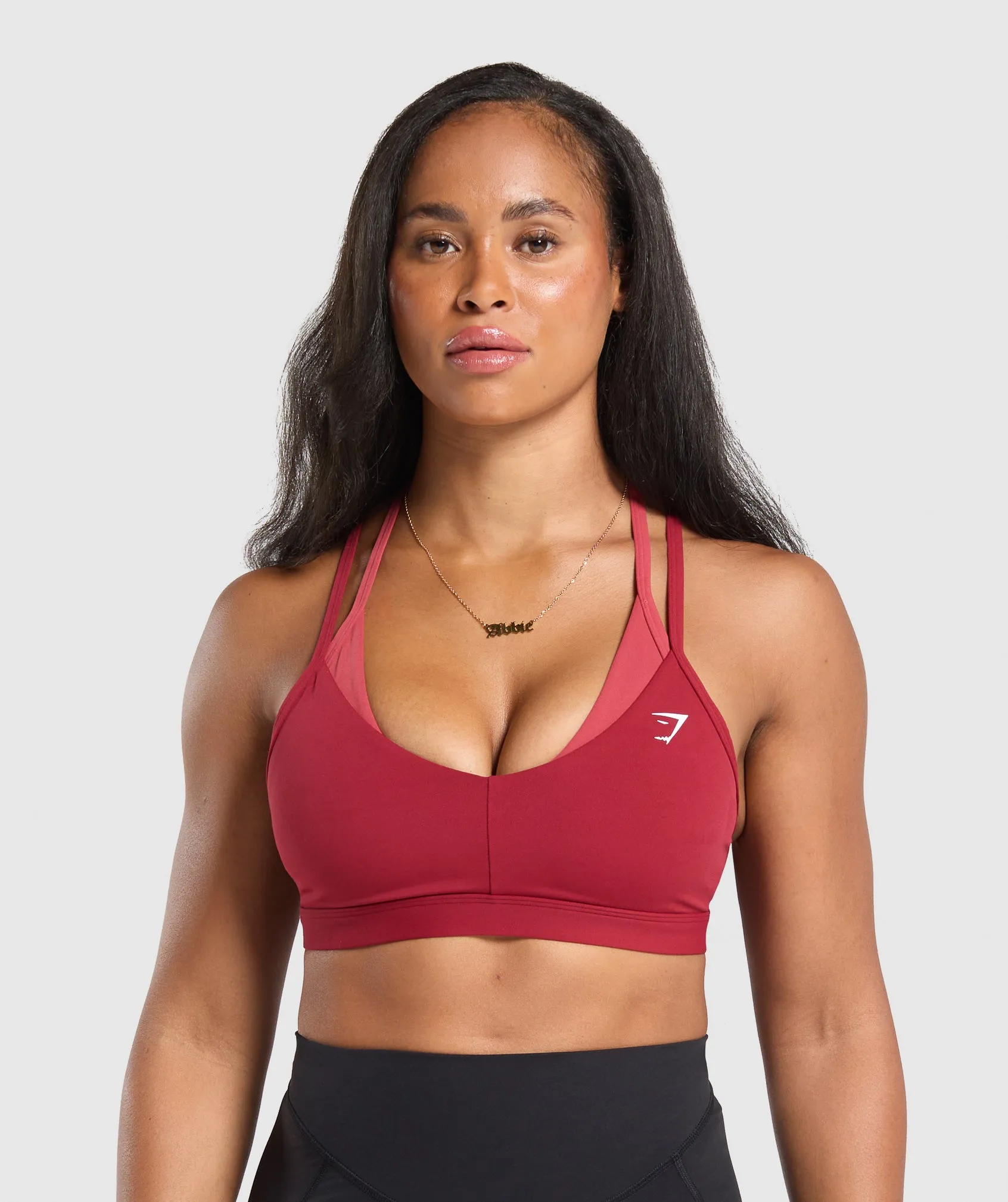 Gymshark Double Up Sports Bra - Reps Red/Varsity Pink sold by Gymshark