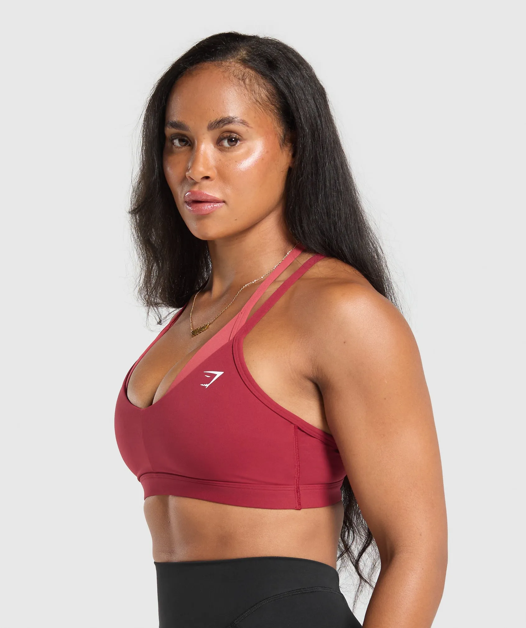 Gymshark Double Up Sports Bra - Reps Red/Varsity Pink sold by Gymshark product image thumbnail 3