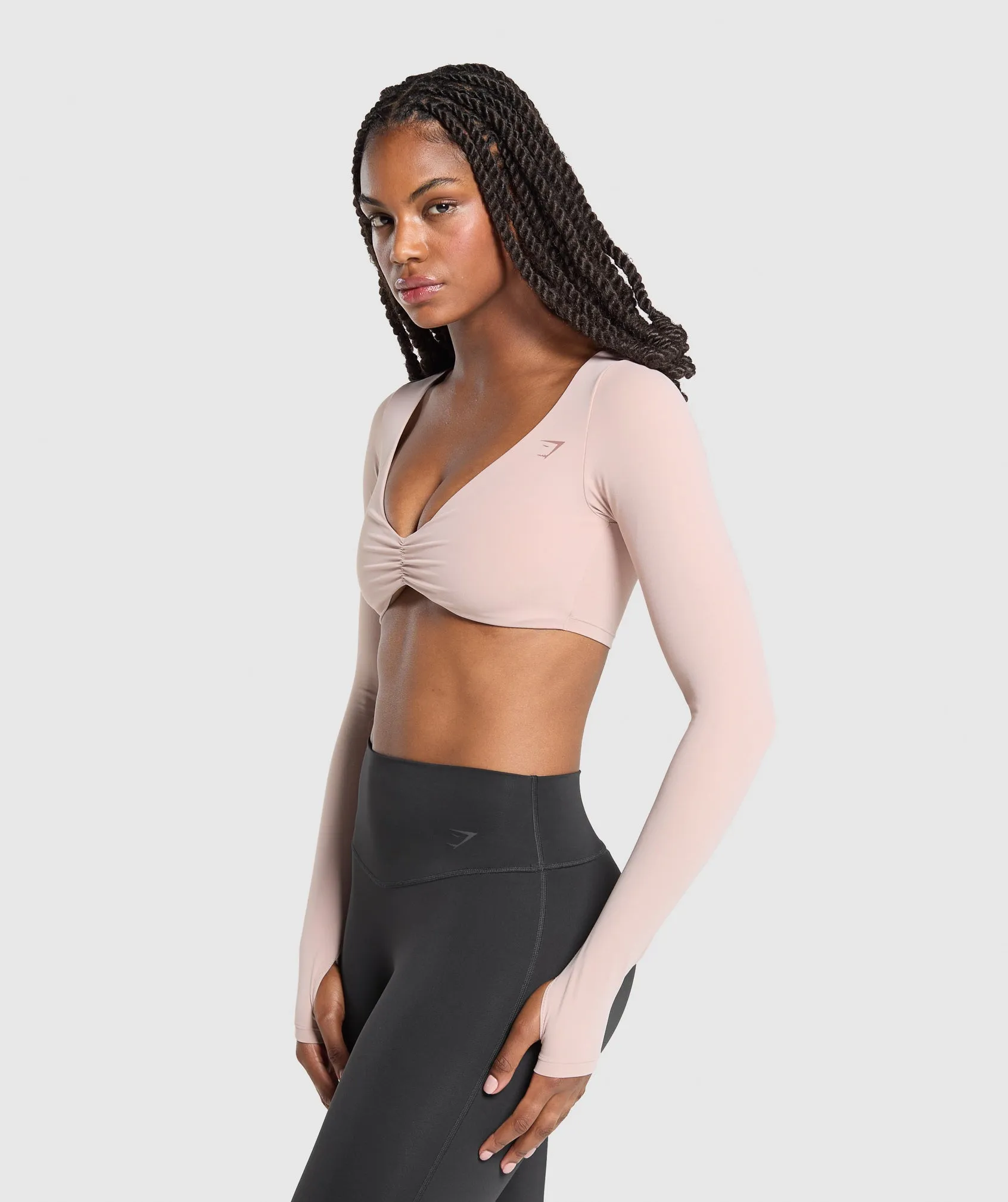 Gymshark Ruched Long Sleeve Top - Muted Pink sold by Gymshark product image thumbnail 3