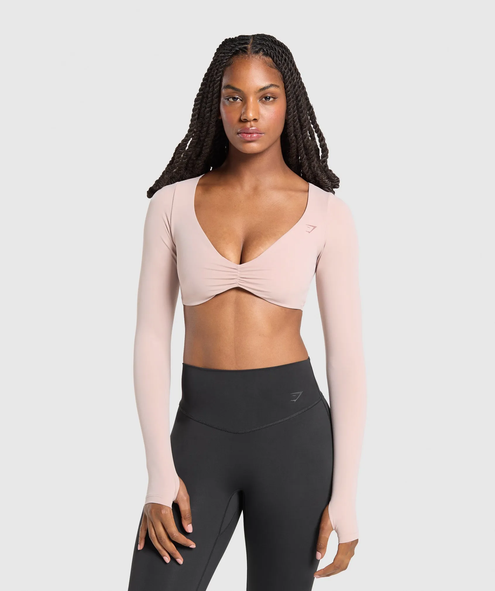 Gymshark Ruched Long Sleeve Top - Muted Pink sold by Gymshark