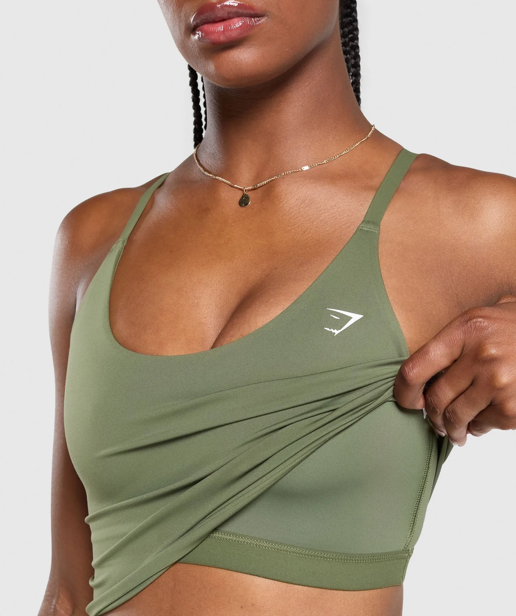Gymshark Training Cami Tank With Shelf - Core Olive sold by Gymshark product image thumbnail 4
