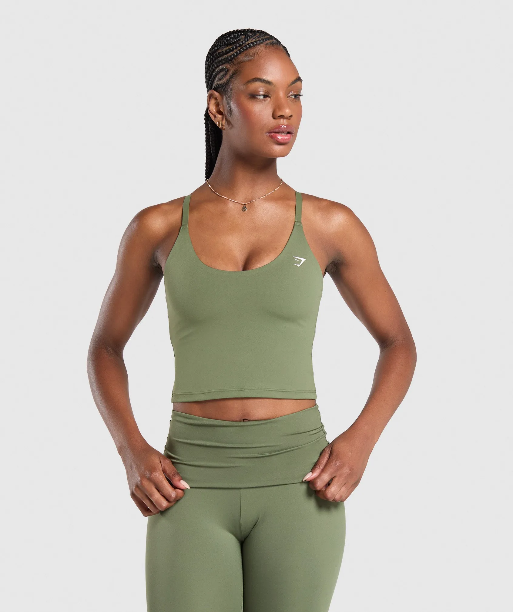 Gymshark Training Cami Tank With Shelf - Core Olive sold by Gymshark